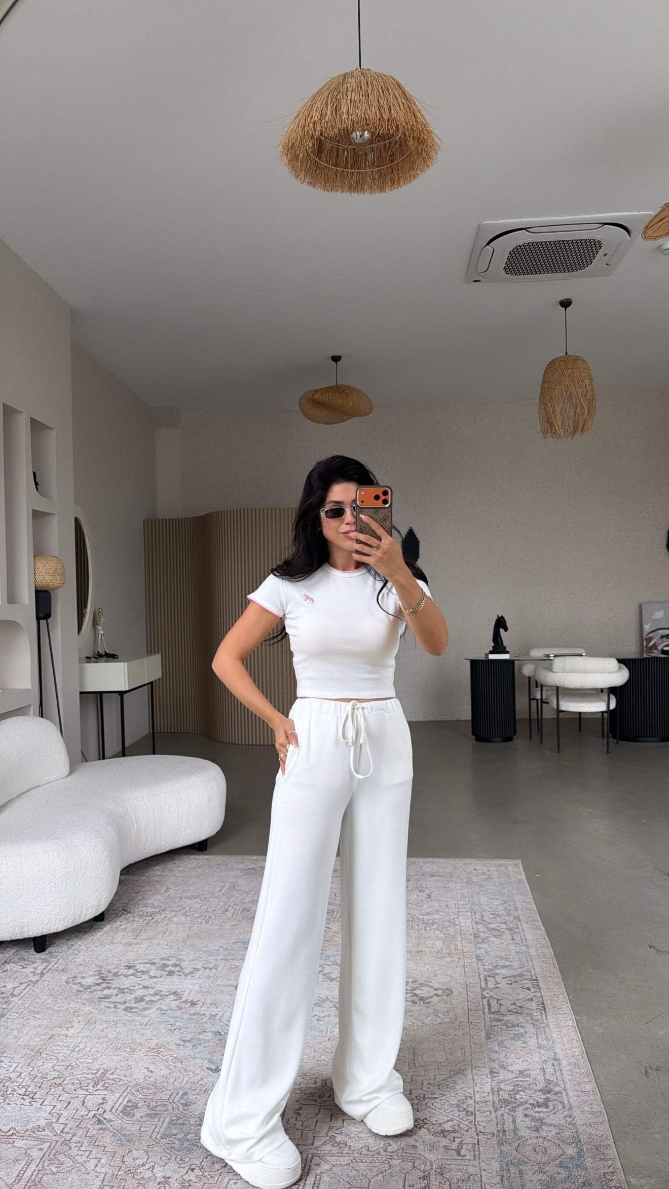 Beyaz Basic Modal Eşofman