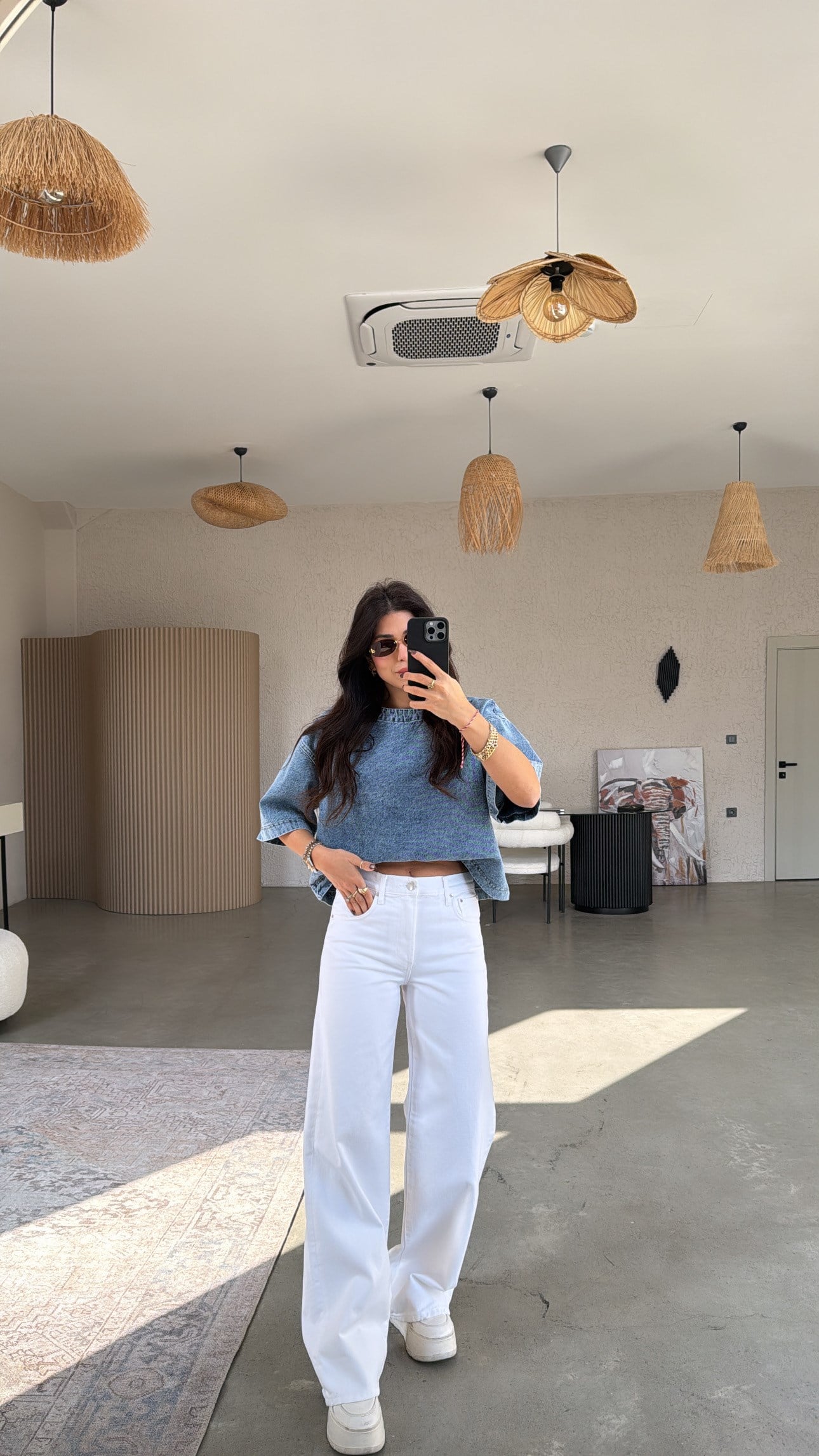Beyaz ZR Ara Bel Orijinal Jean