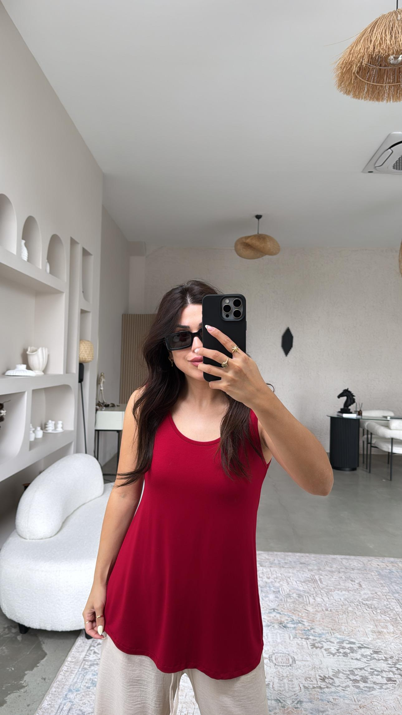 Bordo Kalın Askı Salaş Atlet