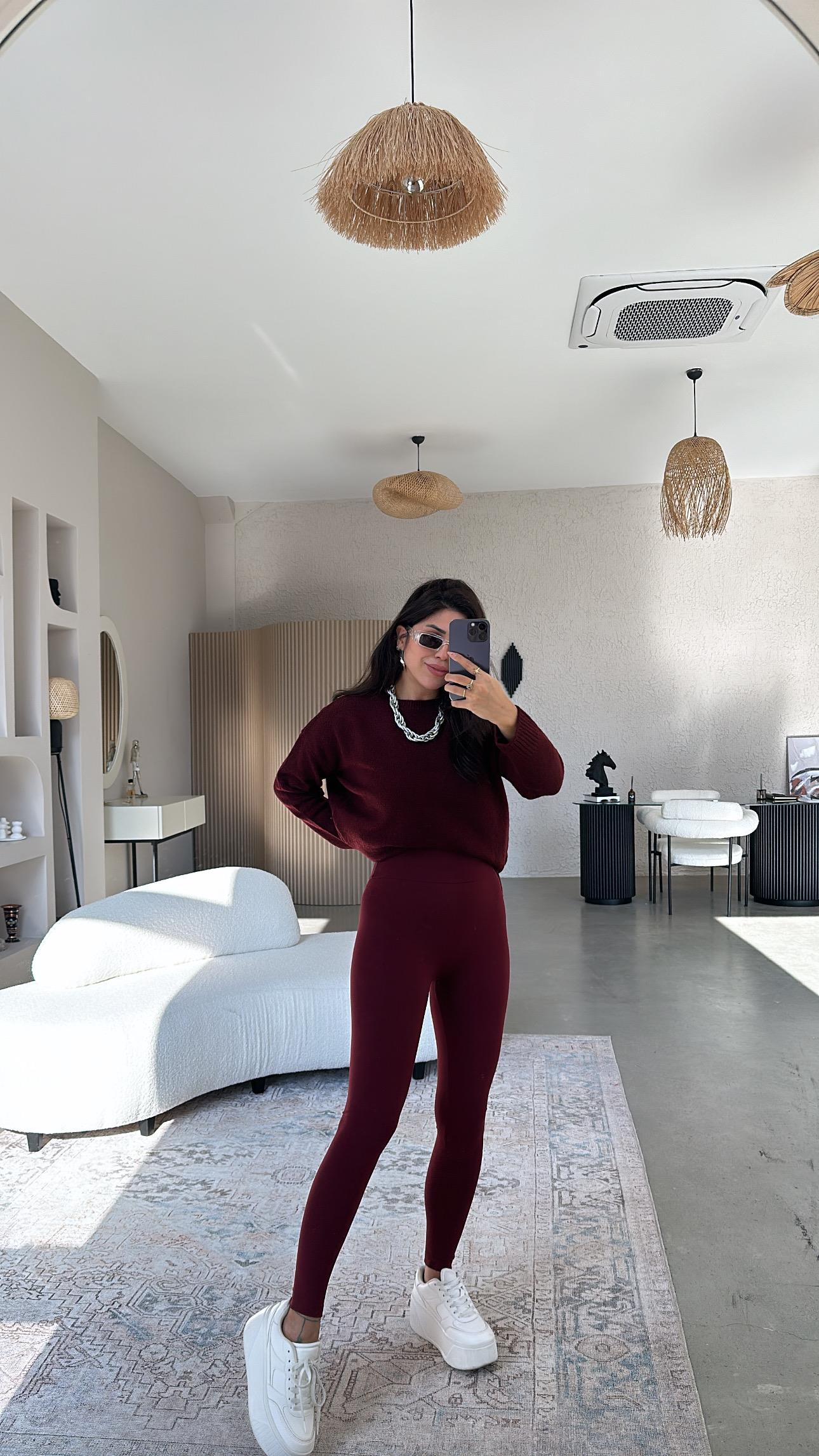 Bordo Oys Basic Orijinal Tayt