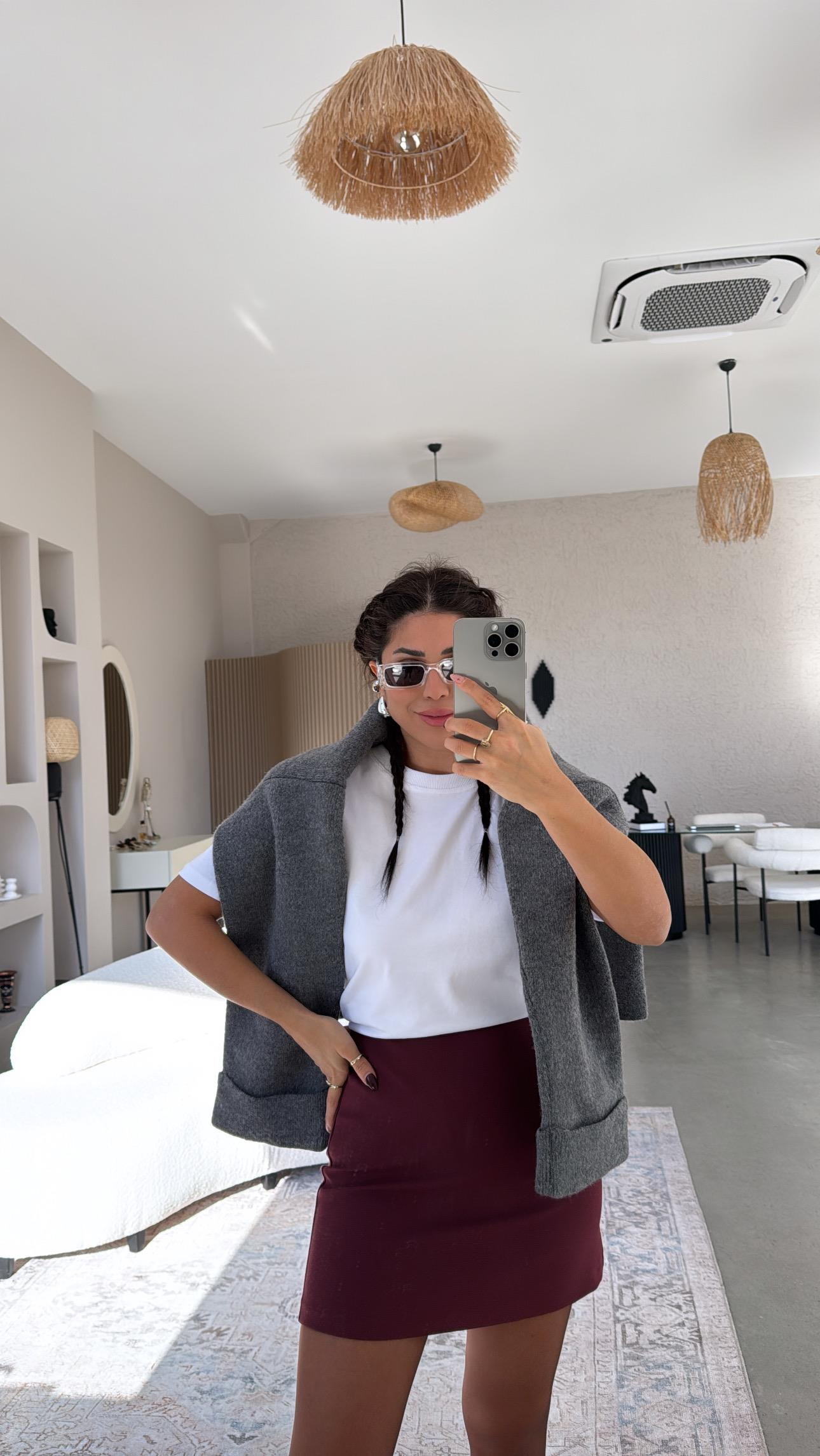 Bordo Premium Mini Etek