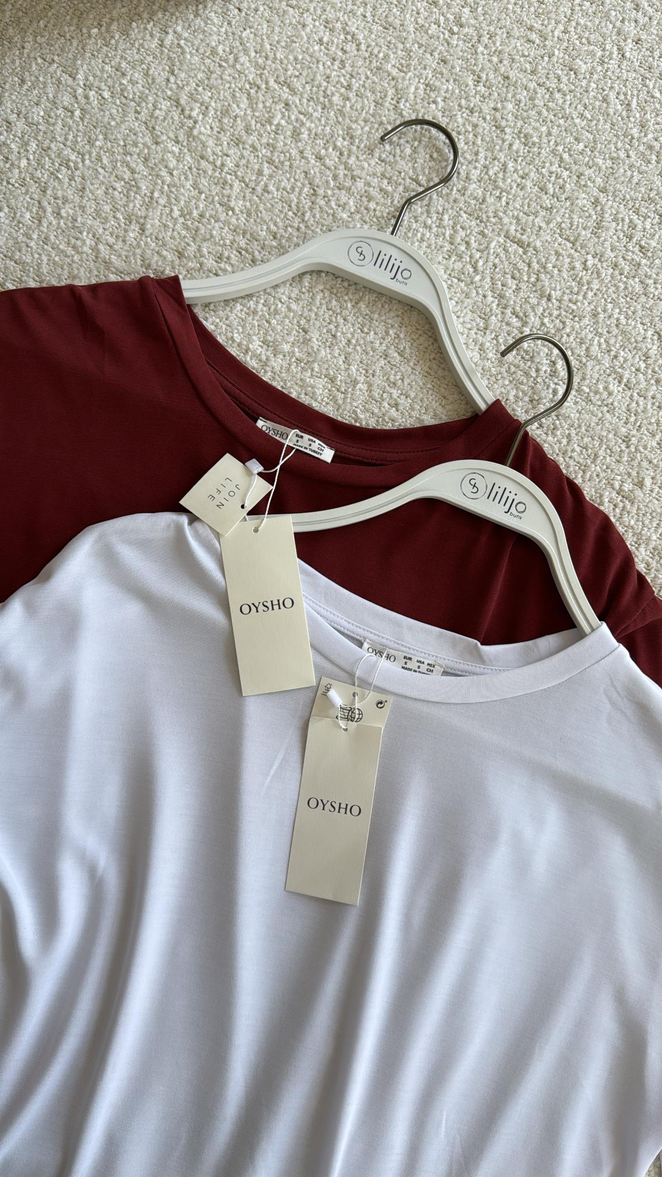 Bordo Uzun Kol Oys Basic Bluz