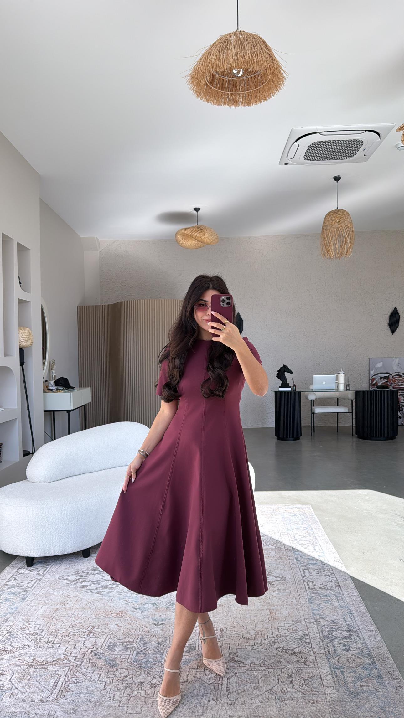 Bordo ZR Uzun Premium Elbise