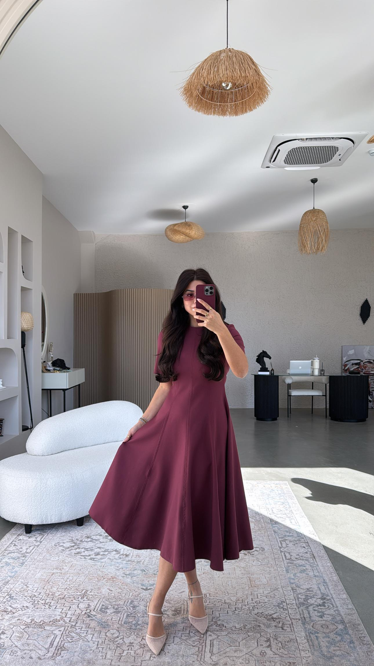 Bordo ZR Uzun Premium Elbise