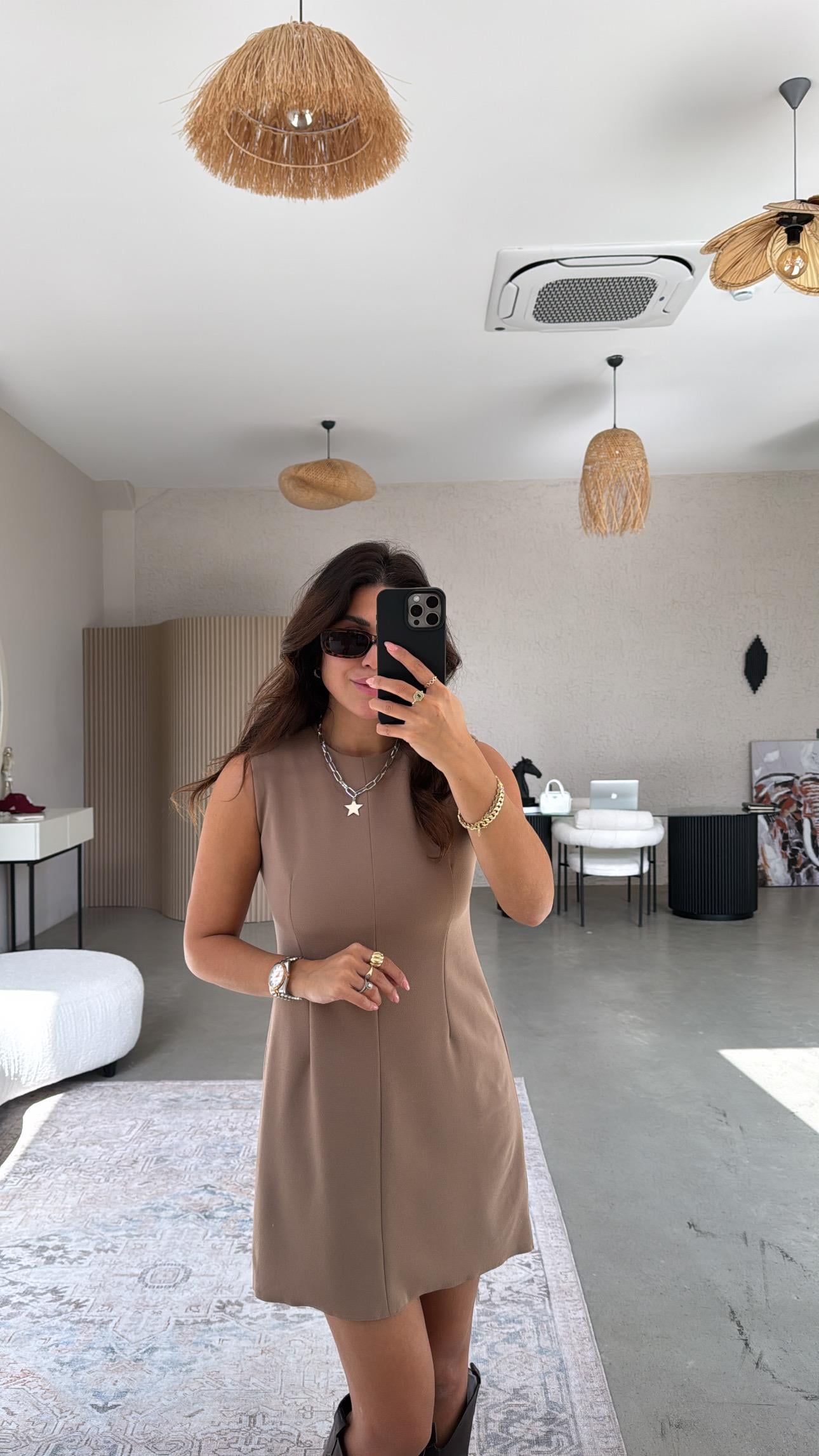 Camel Basic Krep Joker Elbise