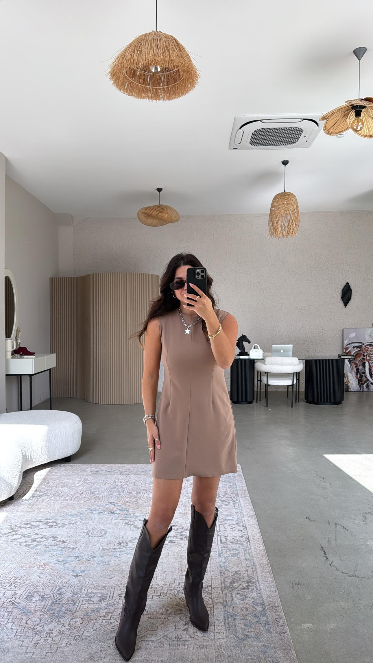 Camel Basic Krep Joker Elbise