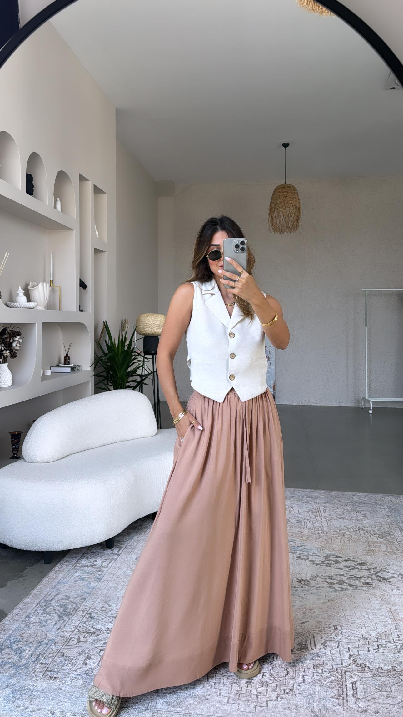 Camel Keten Maxi Etek