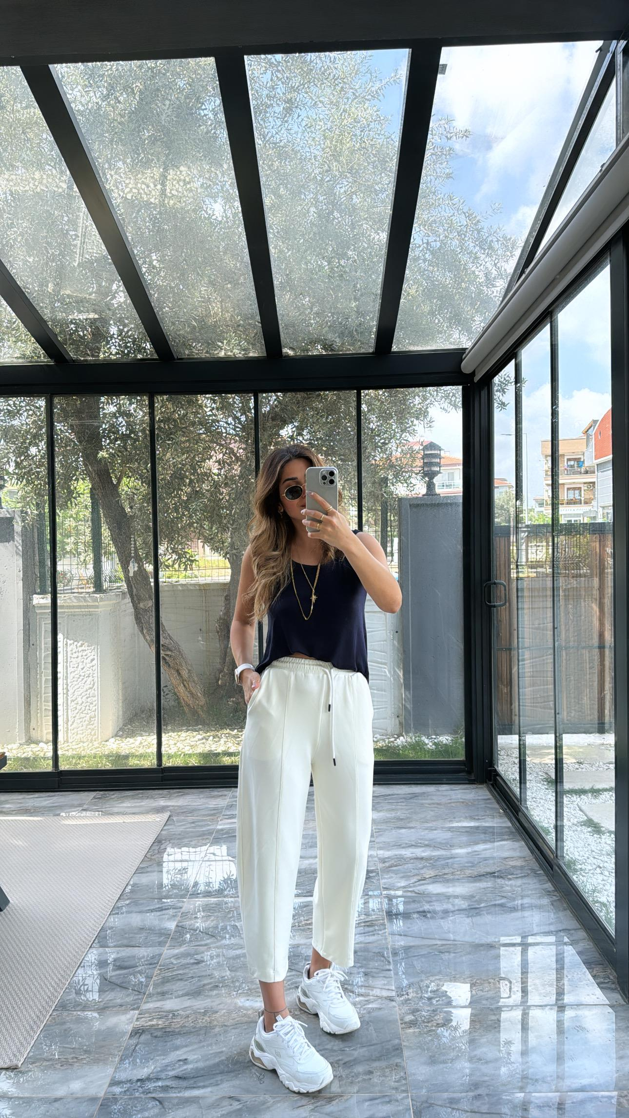 Ekru Çımalı Basic Eşofman