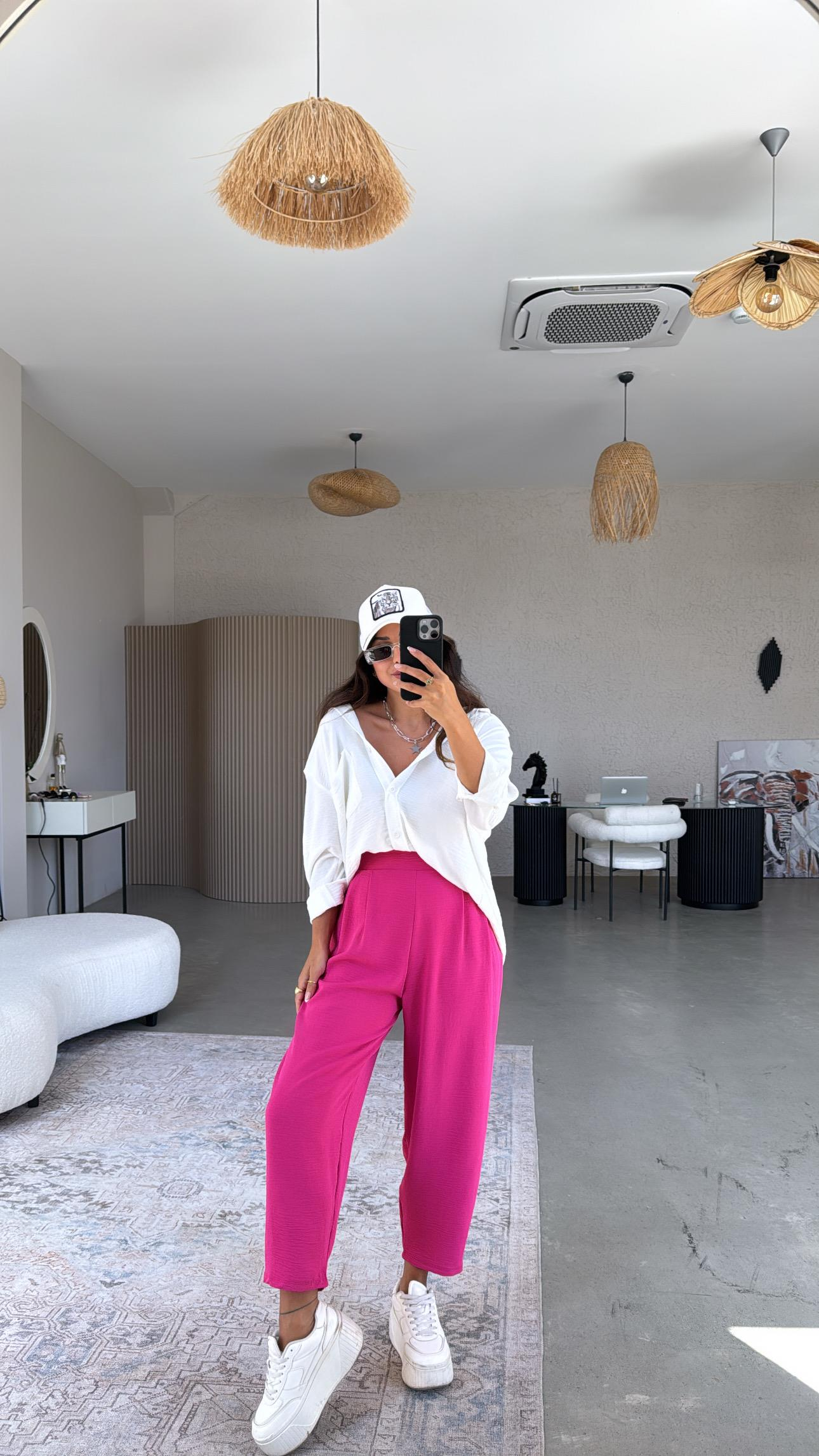 Fuşya Aerobin Harem Pantolon