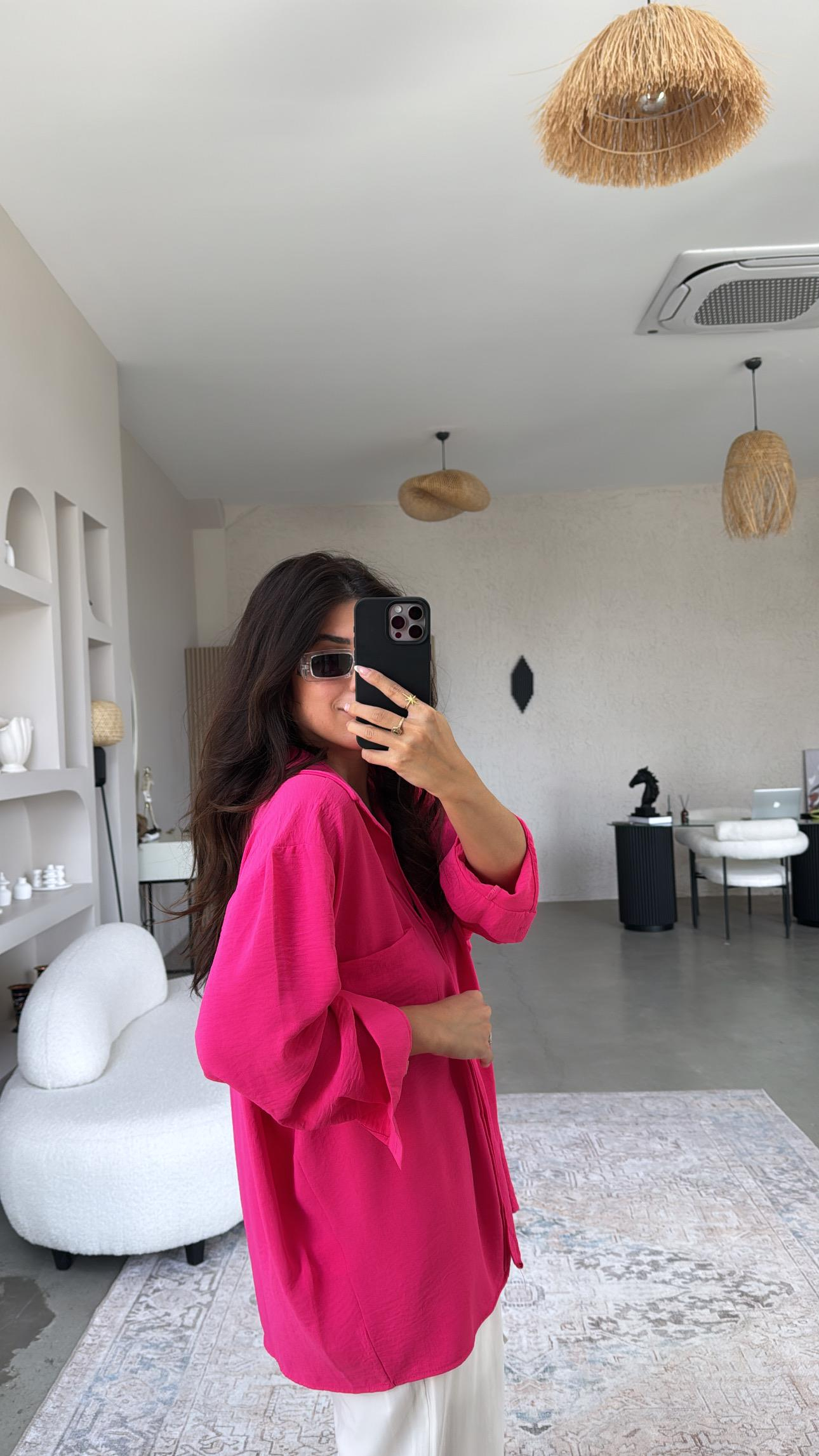 Fuşya Tiril Gömlek