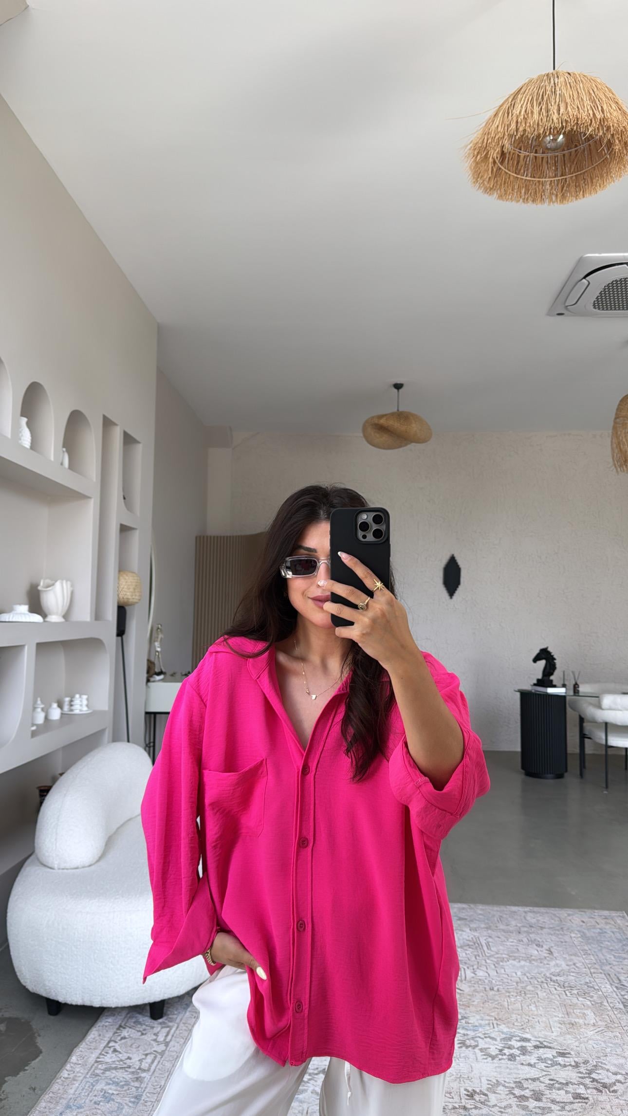 Fuşya Tiril Gömlek