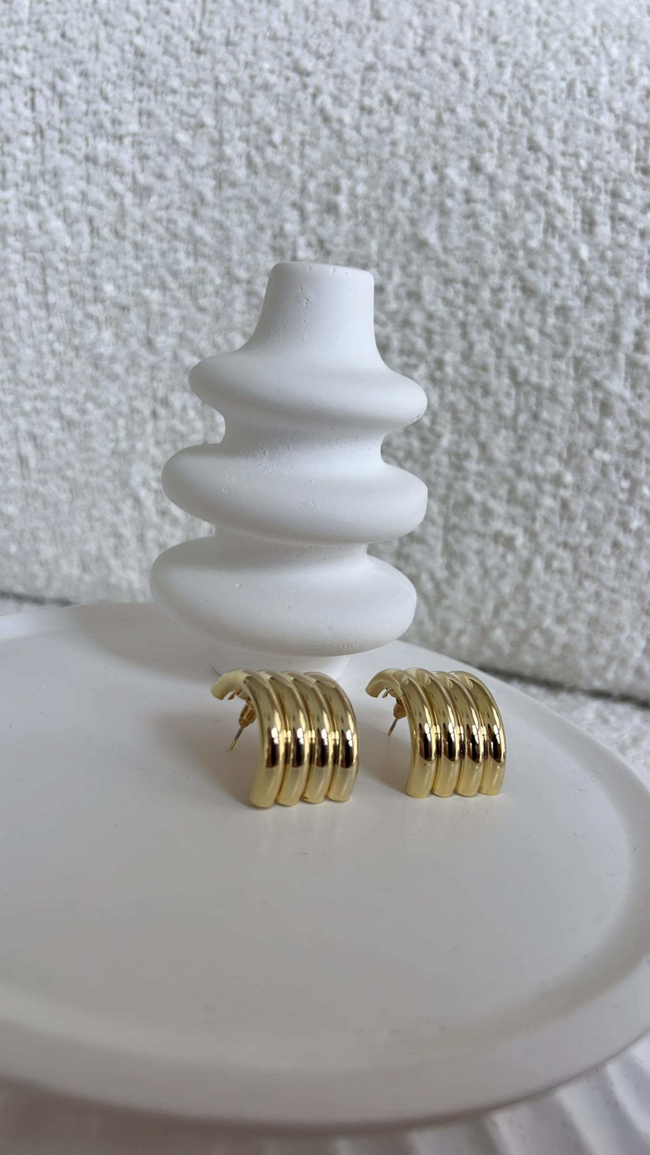 Gold Dört Boğum Küpe