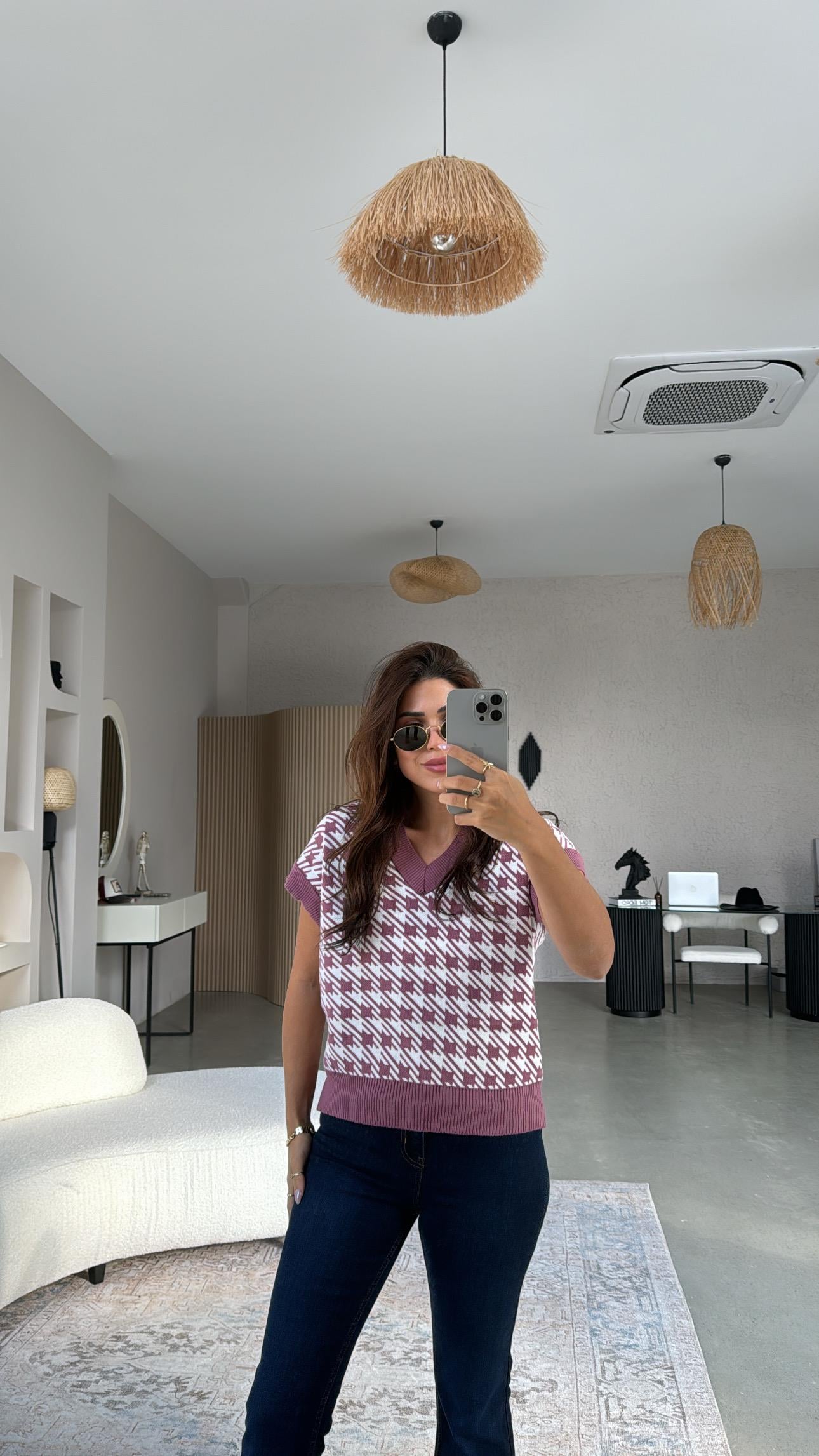 Gülkurusu Kazayağı Triko Bluz