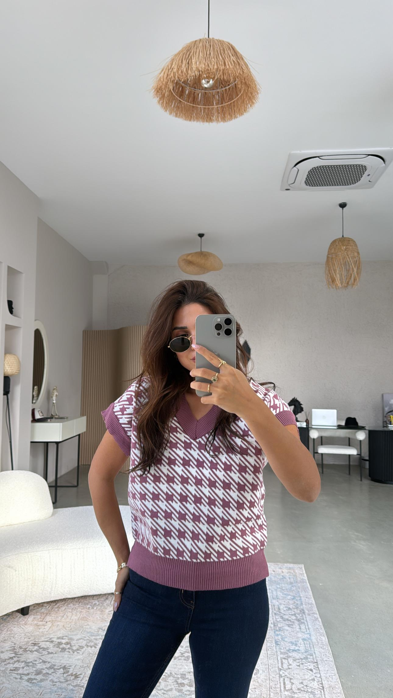 Gülkurusu Kazayağı Triko Bluz