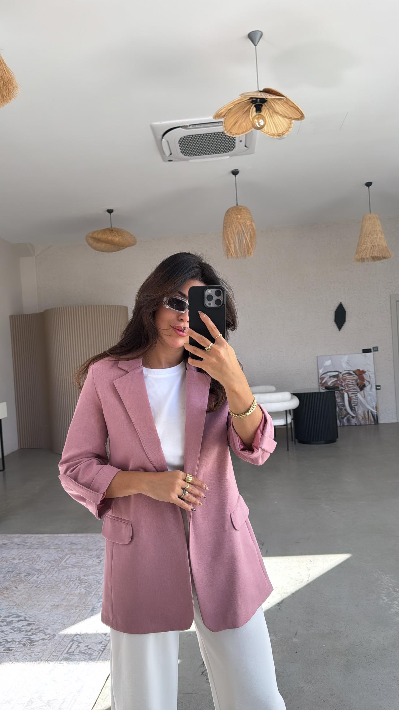 Gülkurusu Kolları Katlı Astarlı Ceket