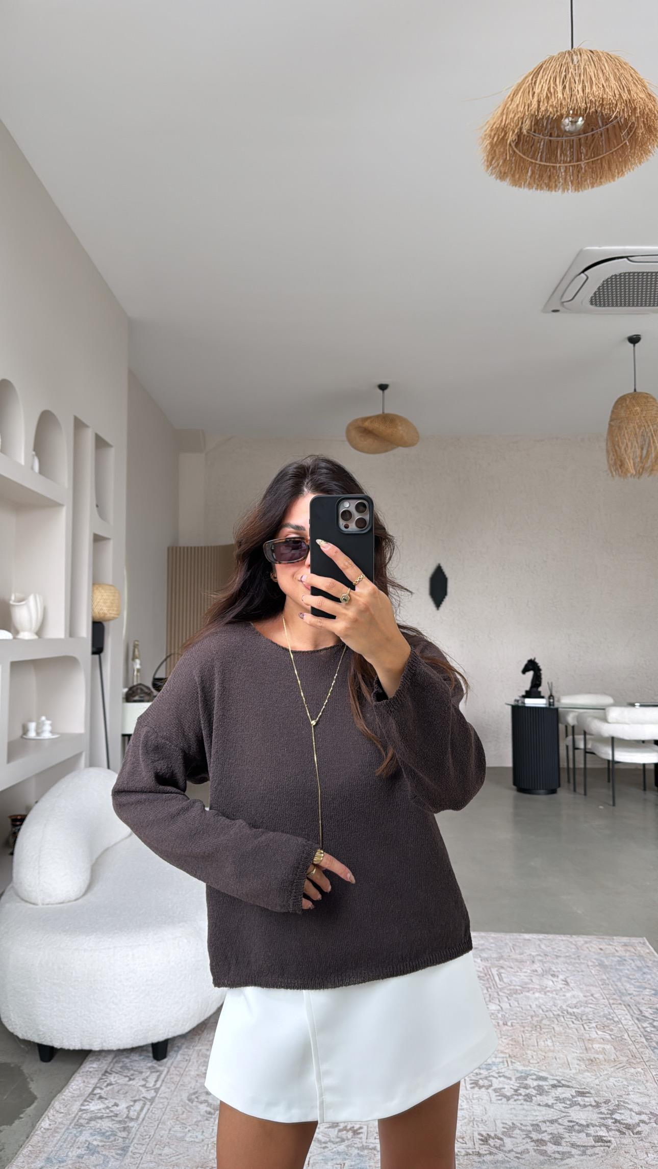 Kahverengi Baharlık Basic Triko