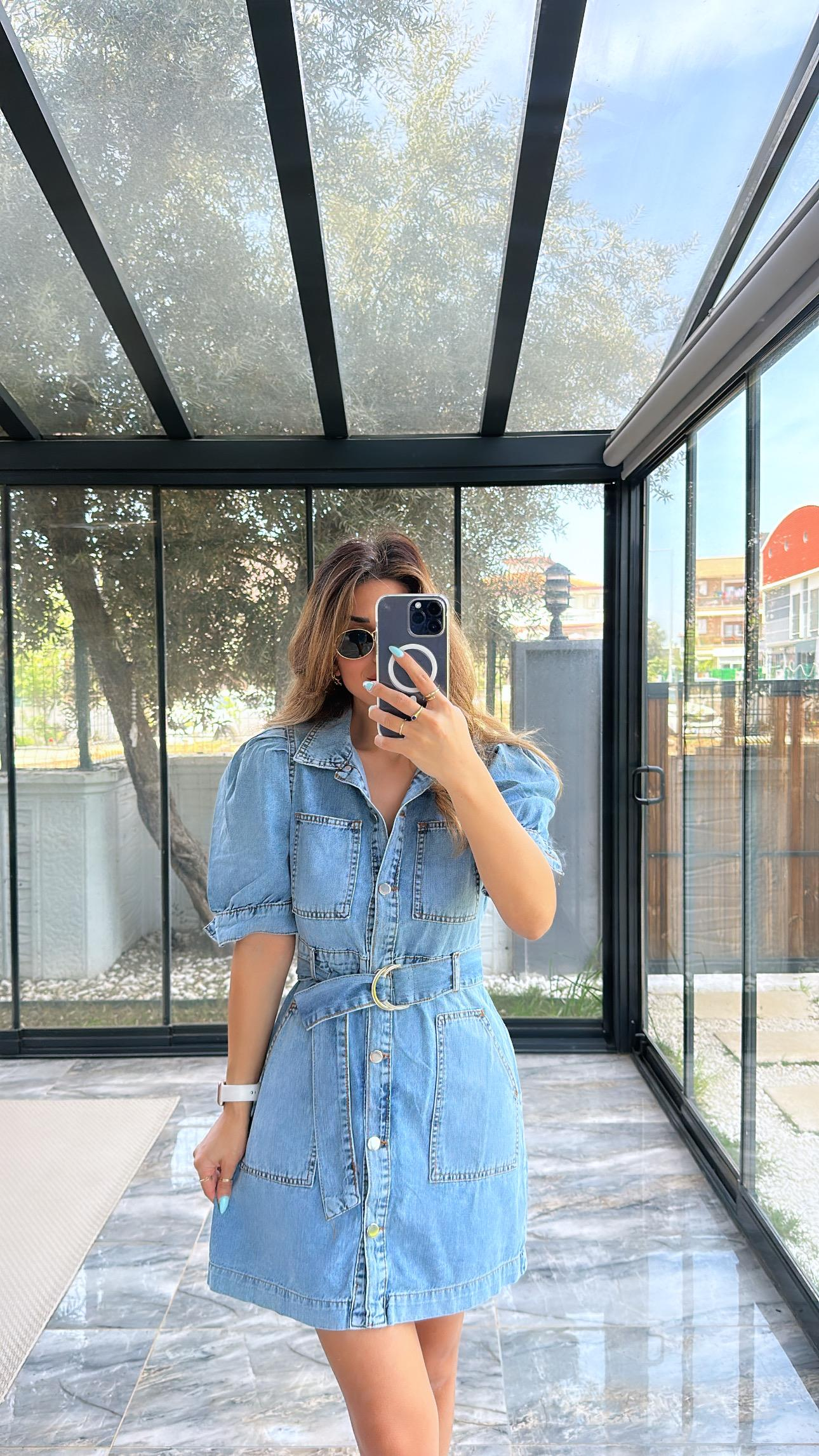 Kemerli Jean Elbise
