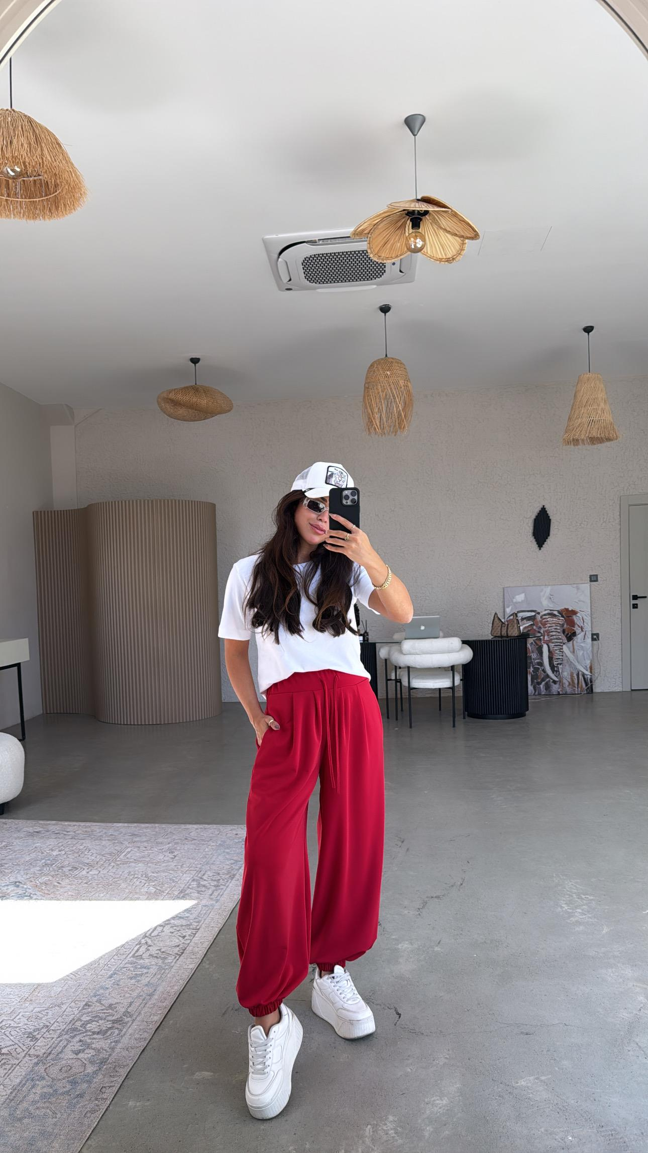 Kırmızı Buzzy Şalvar