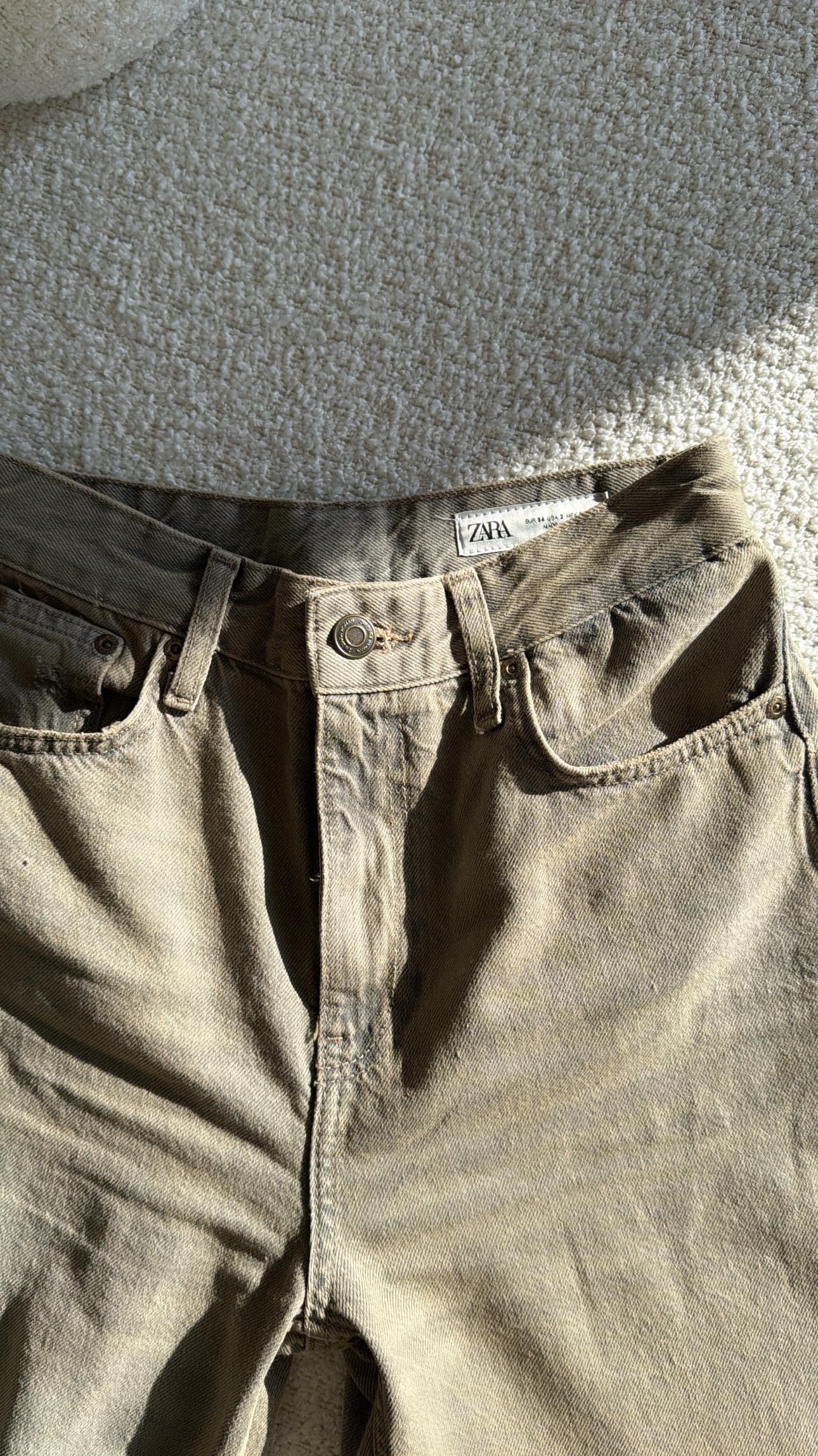 Kum Taşlamalı Yüksek Bel Jean