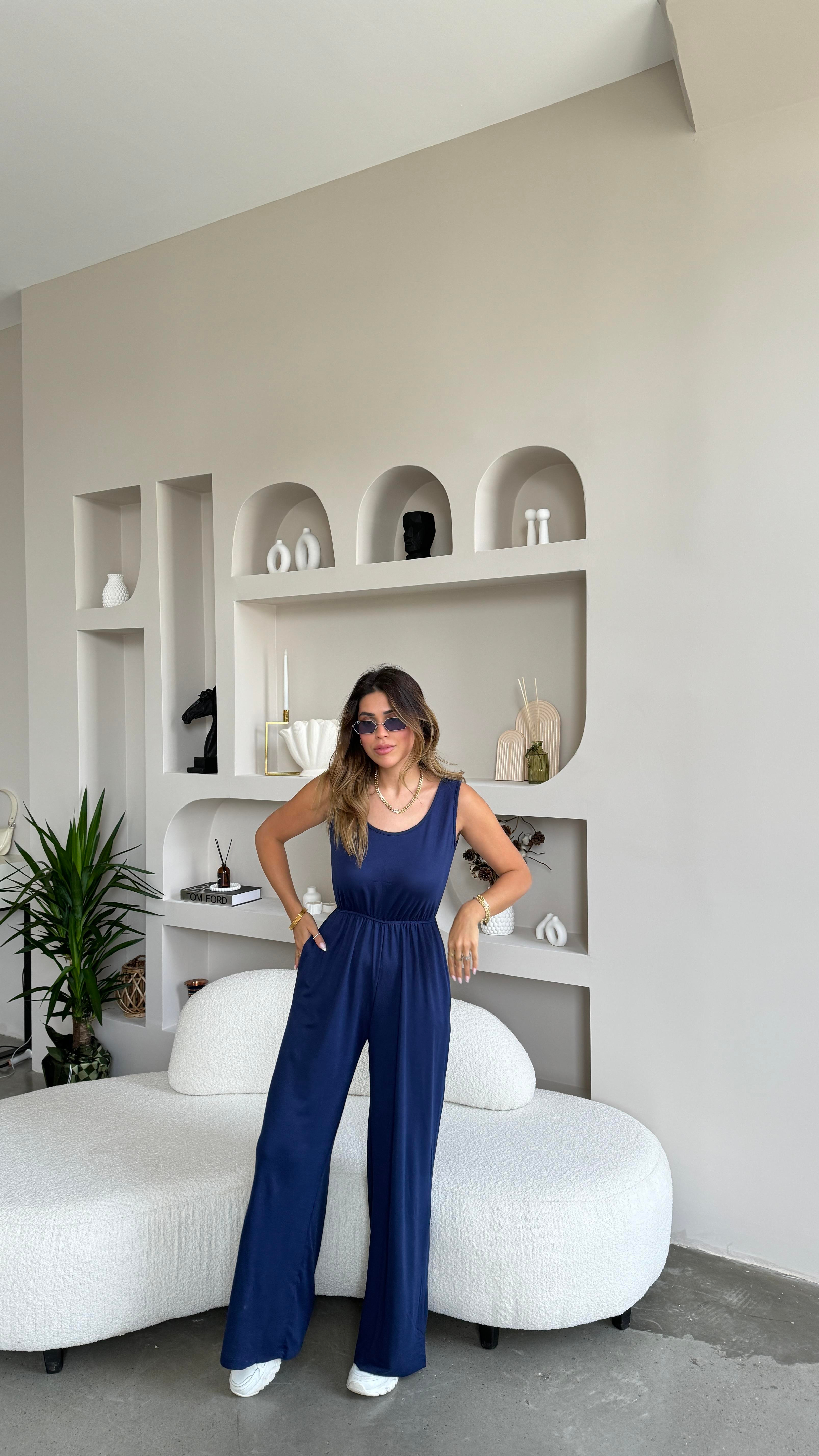 Lacivert Basic Modal Tulum