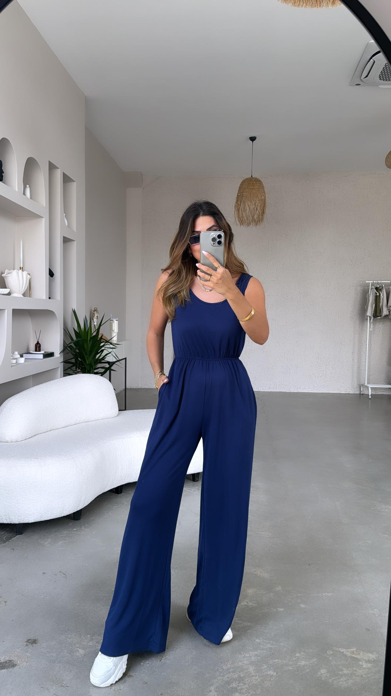 Lacivert Basic Modal Tulum