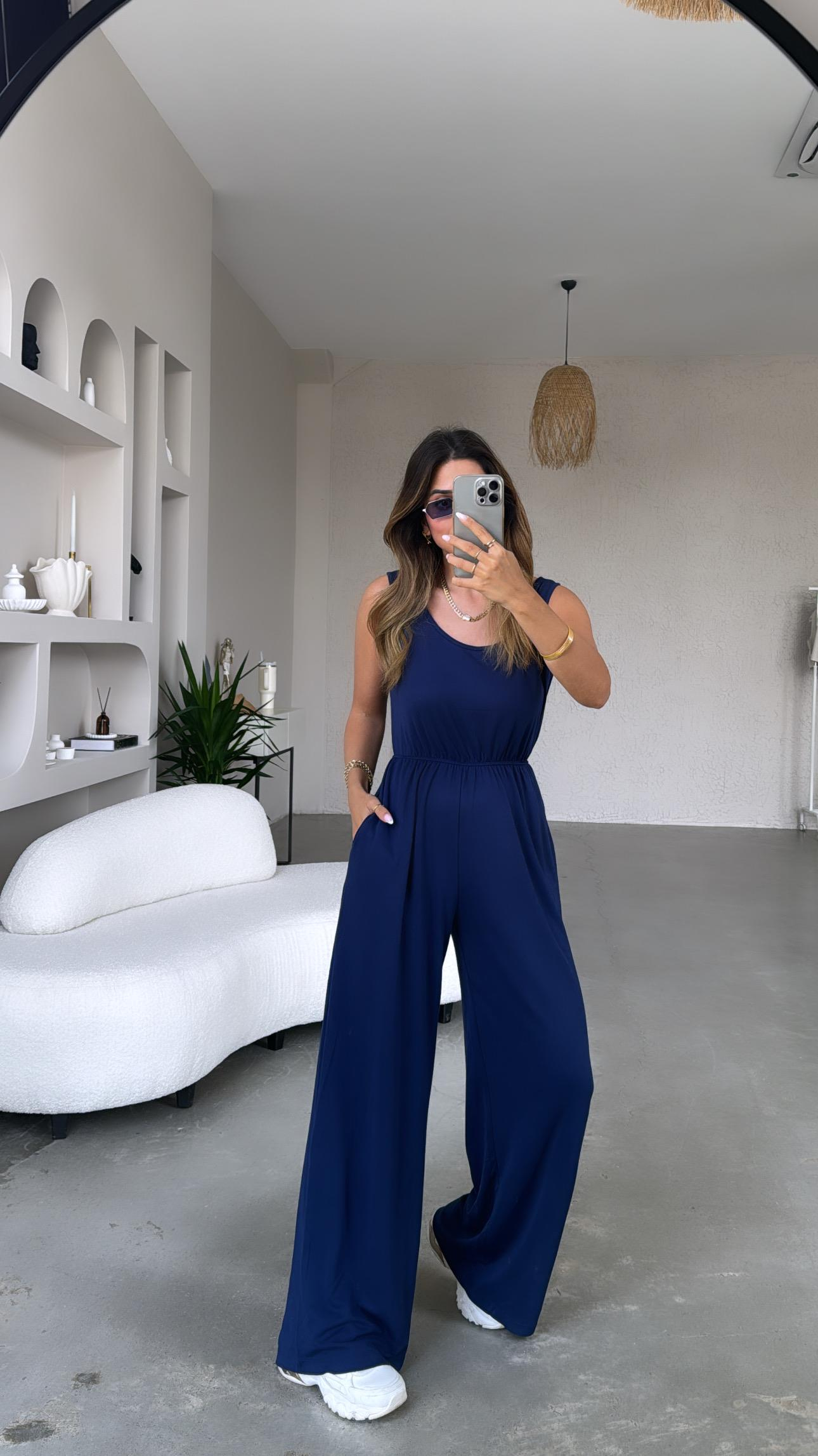 Lacivert Basic Modal Tulum