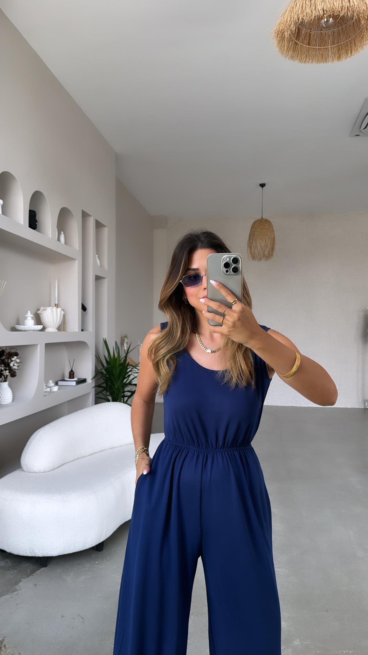 Lacivert Basic Modal Tulum