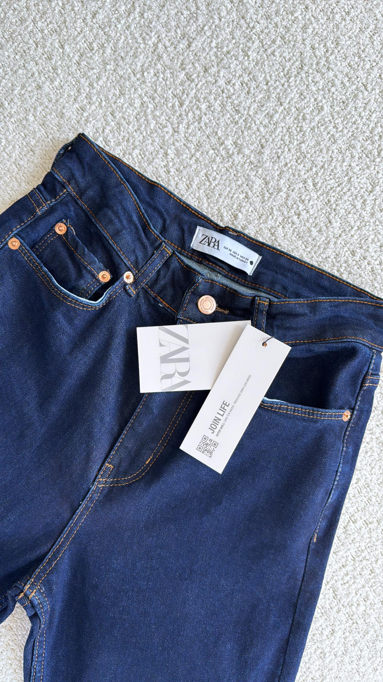 Lacivert Boyfit Paça Kesik ZR Jean