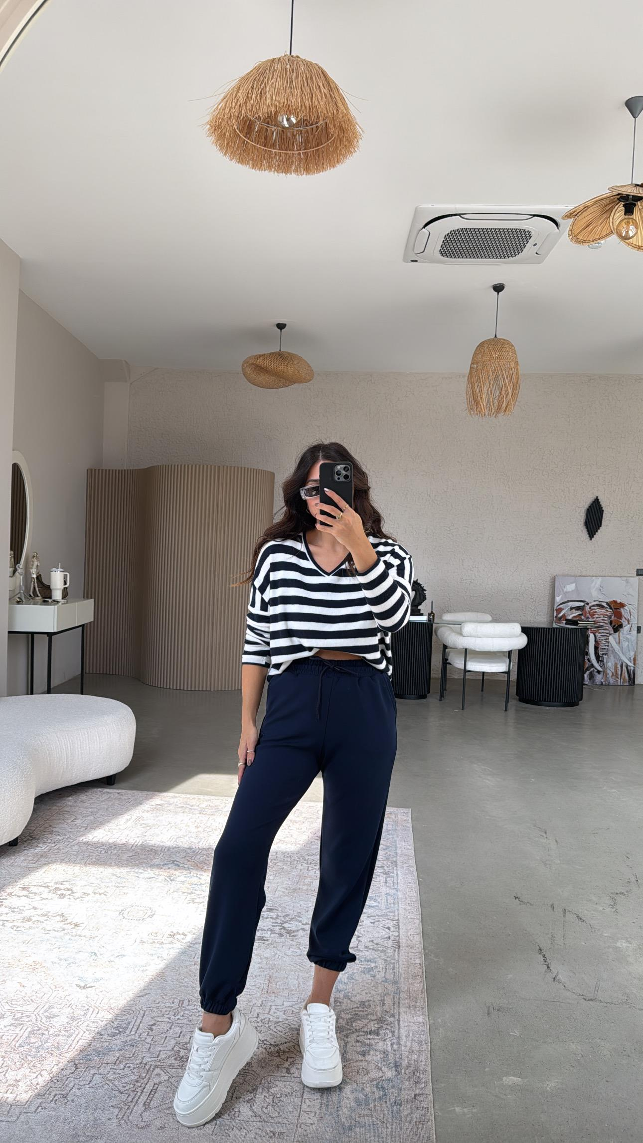 Lacivert Jogger Paça Lastik Eşofman