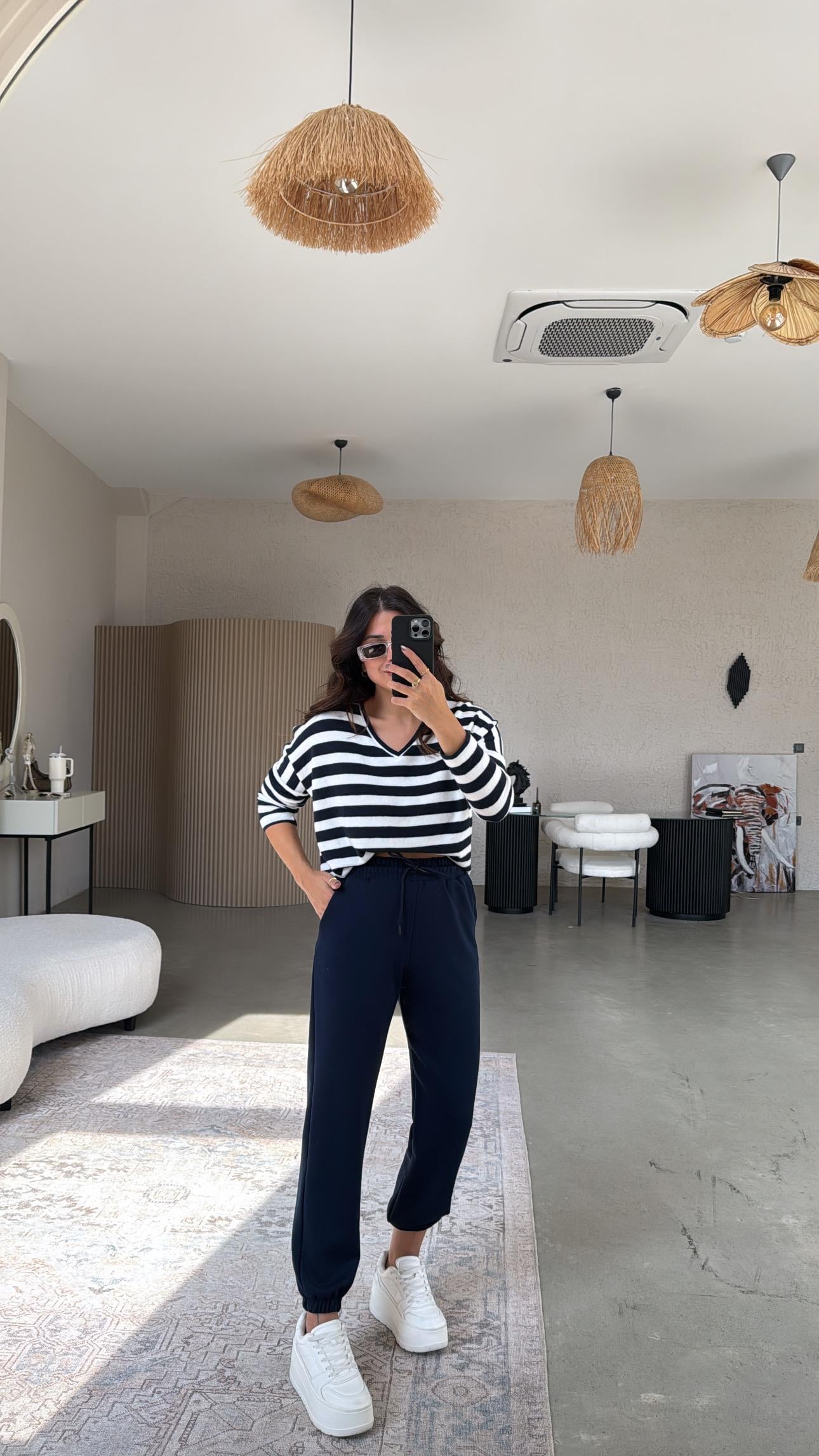 Lacivert Jogger Paça Lastik Eşofman