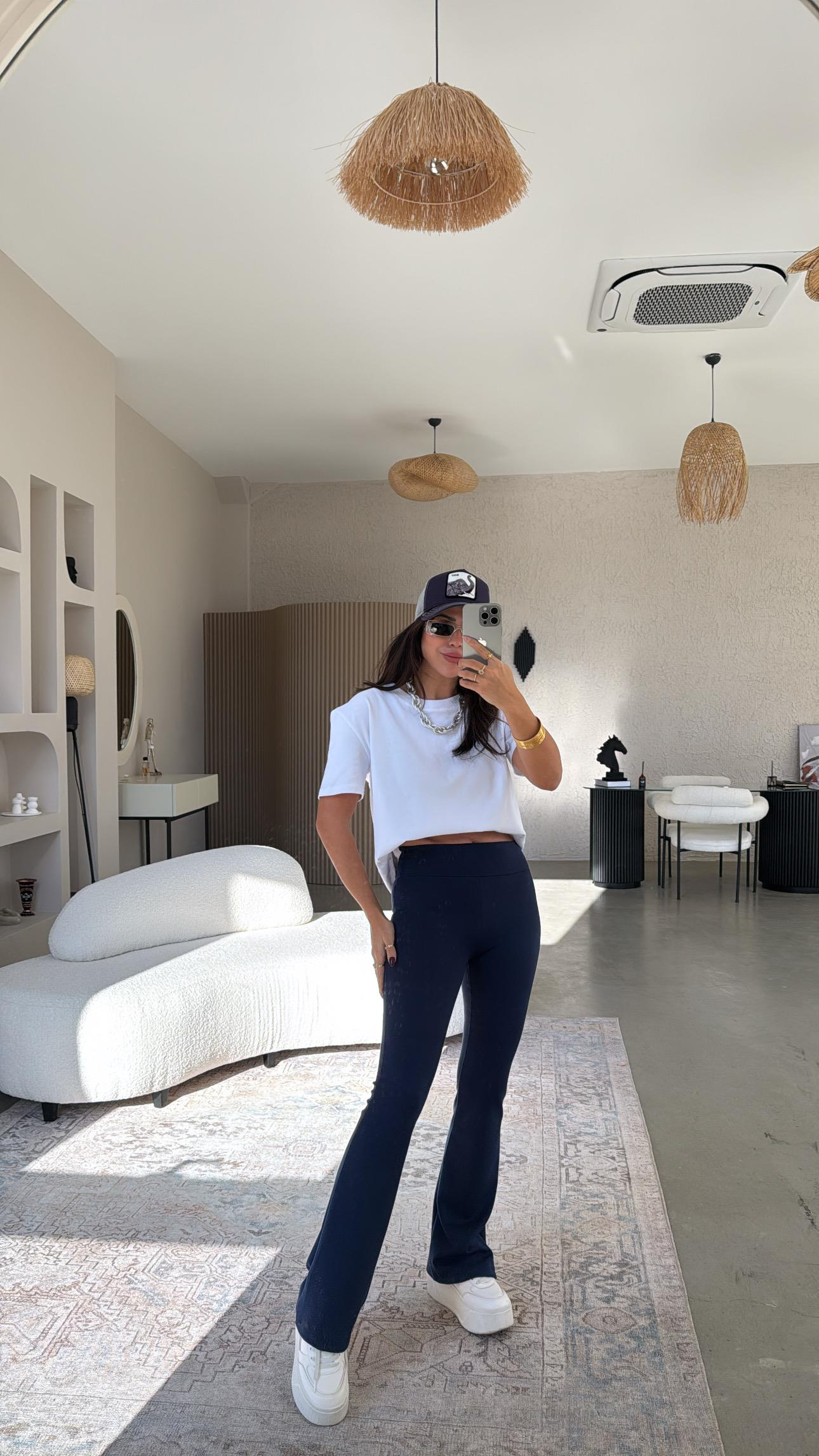 Lacivert Modal İspanyol Tayt