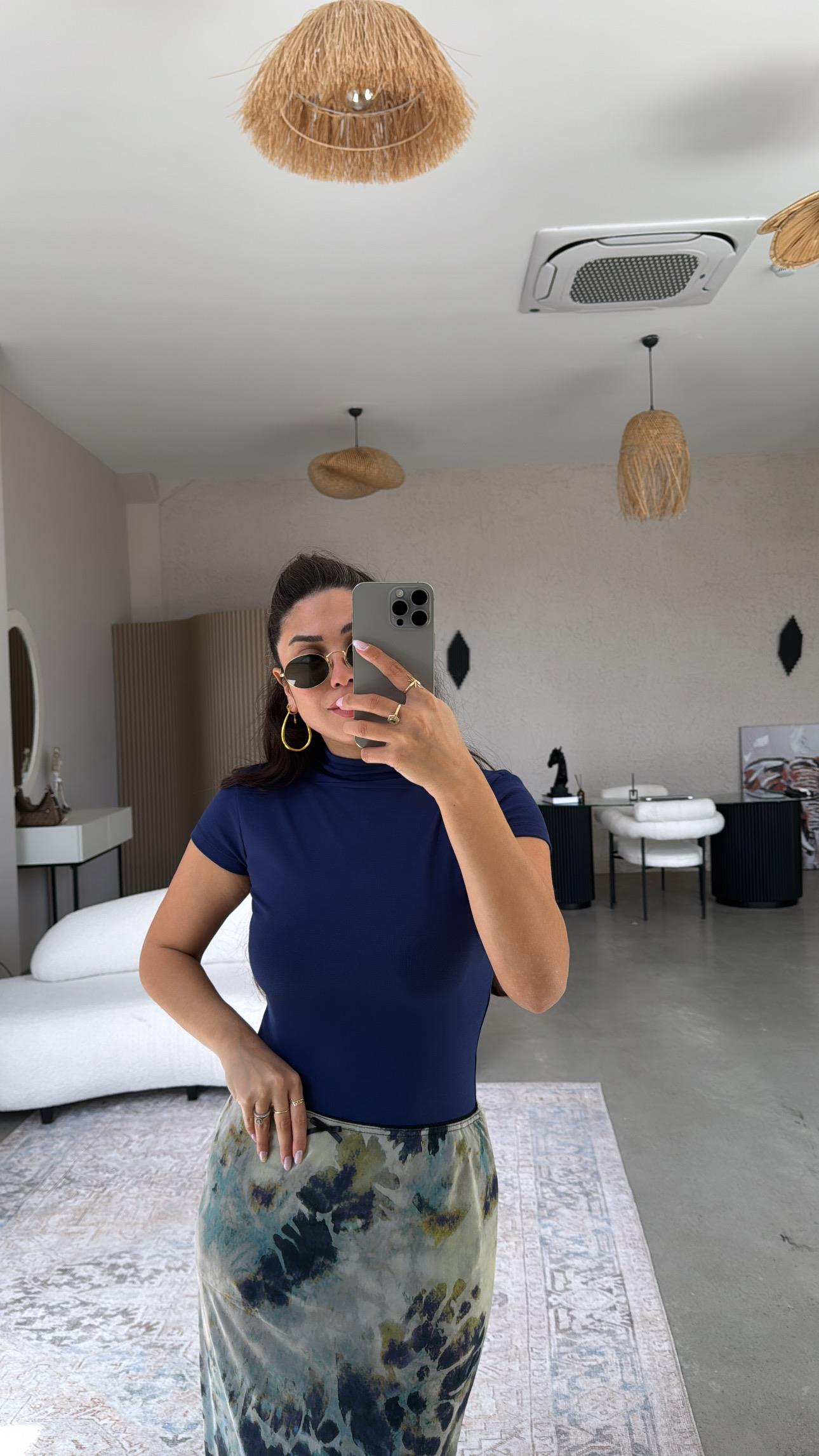 Lacivert Oys Modal Dik Yaka Basic