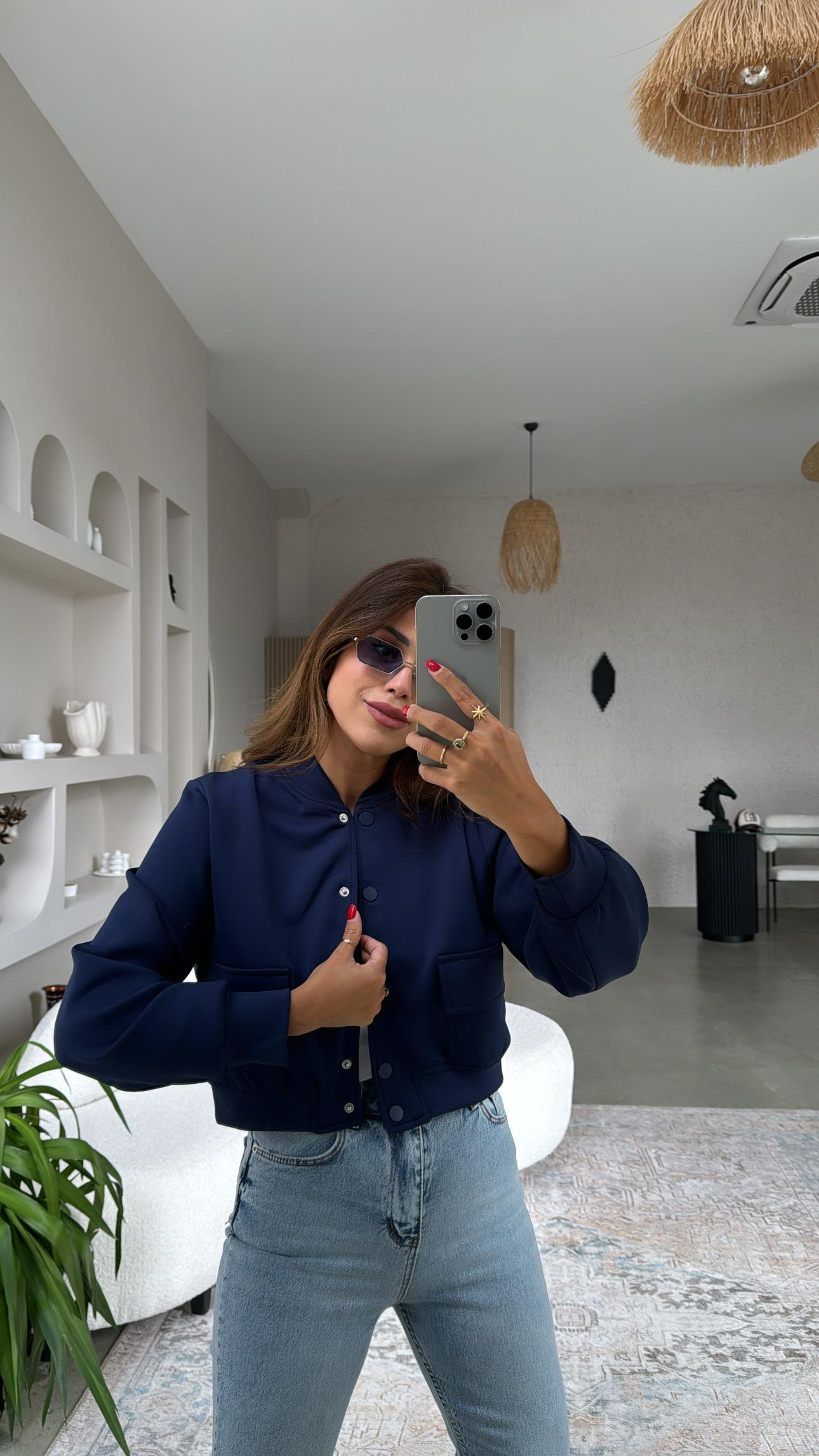 Lacivert Scuba Bomber Ceket