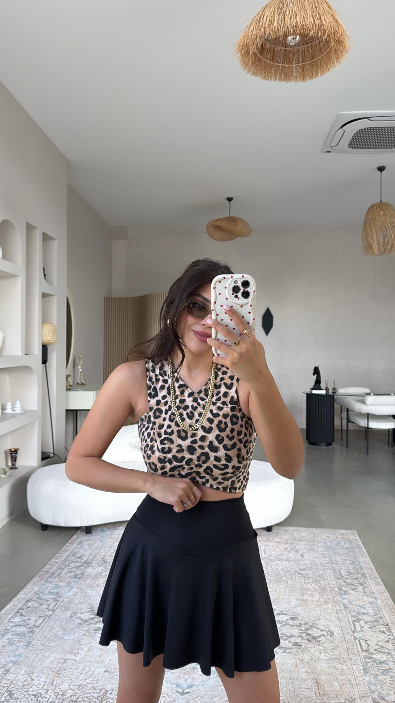 Leopar Çapraz Askı Büstiyer