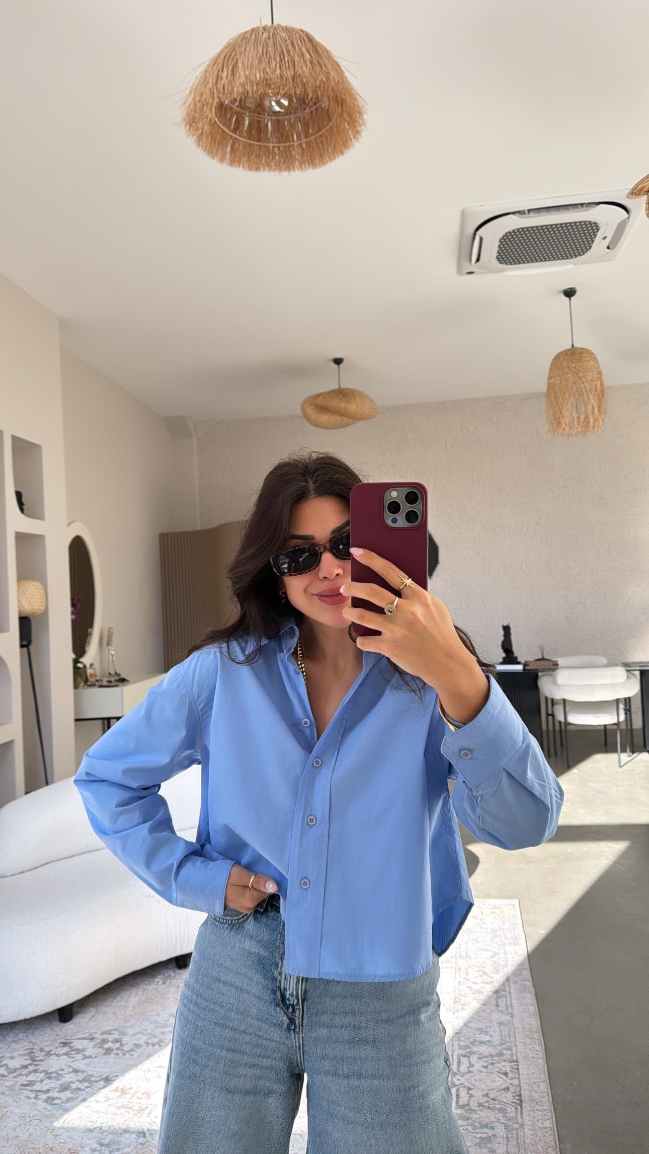 Mavi Poplin CR Gömlek