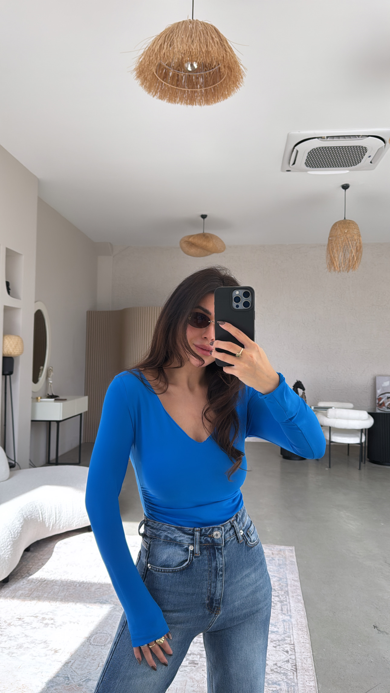 Mavi V Yaka Polyamid Bodysuit