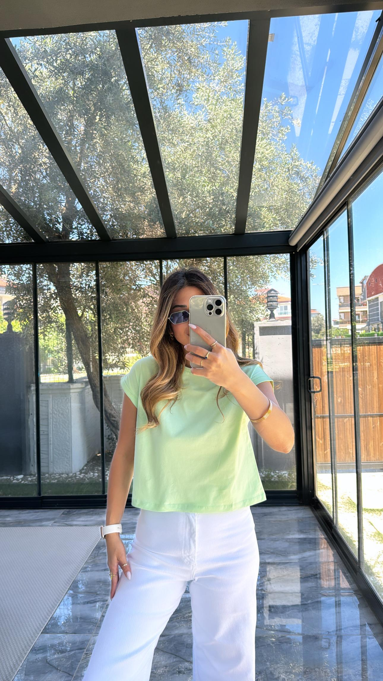 Mint Duble Kol Basic Tshirt