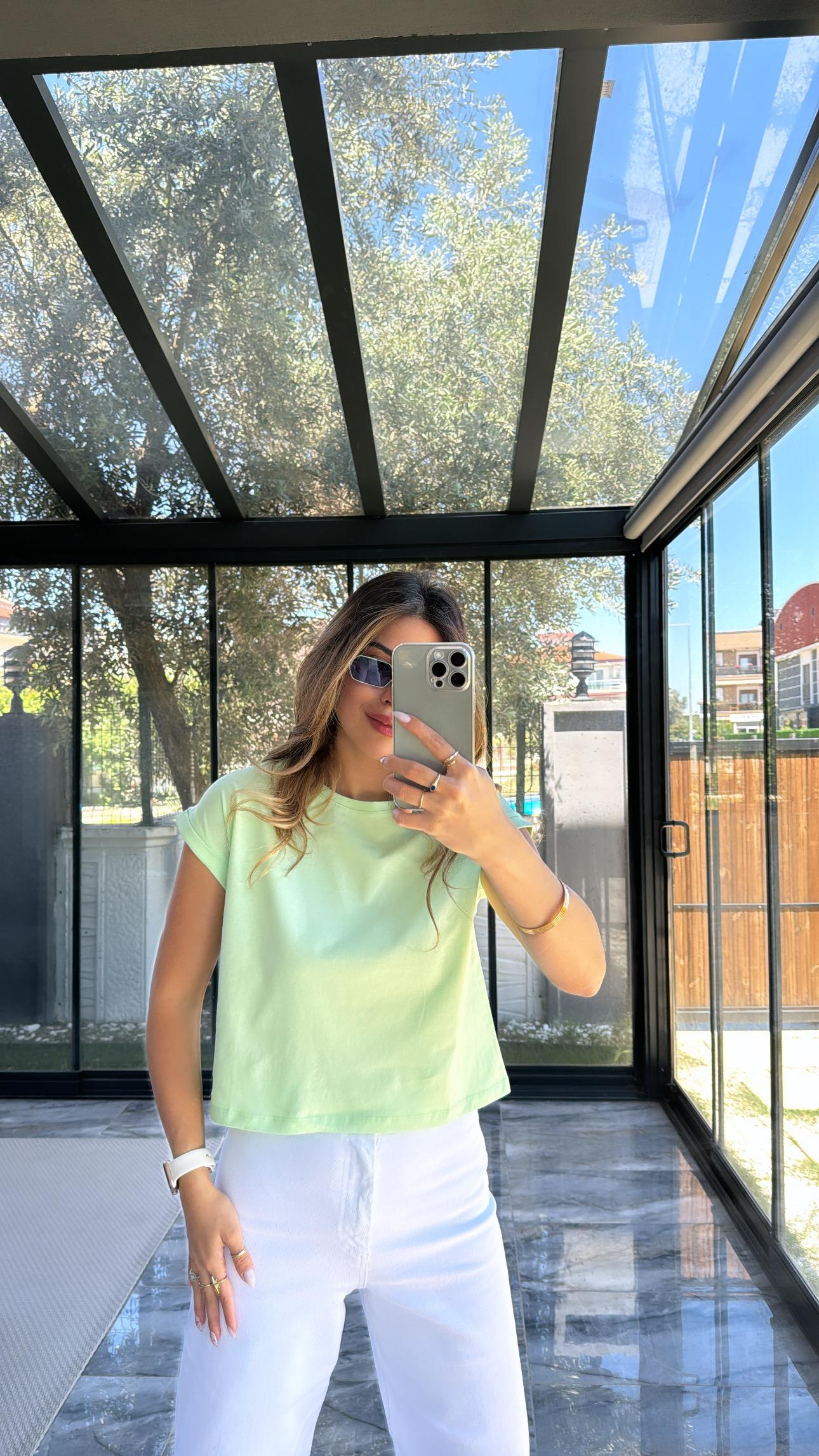 Mint Duble Kol Basic Tshirt