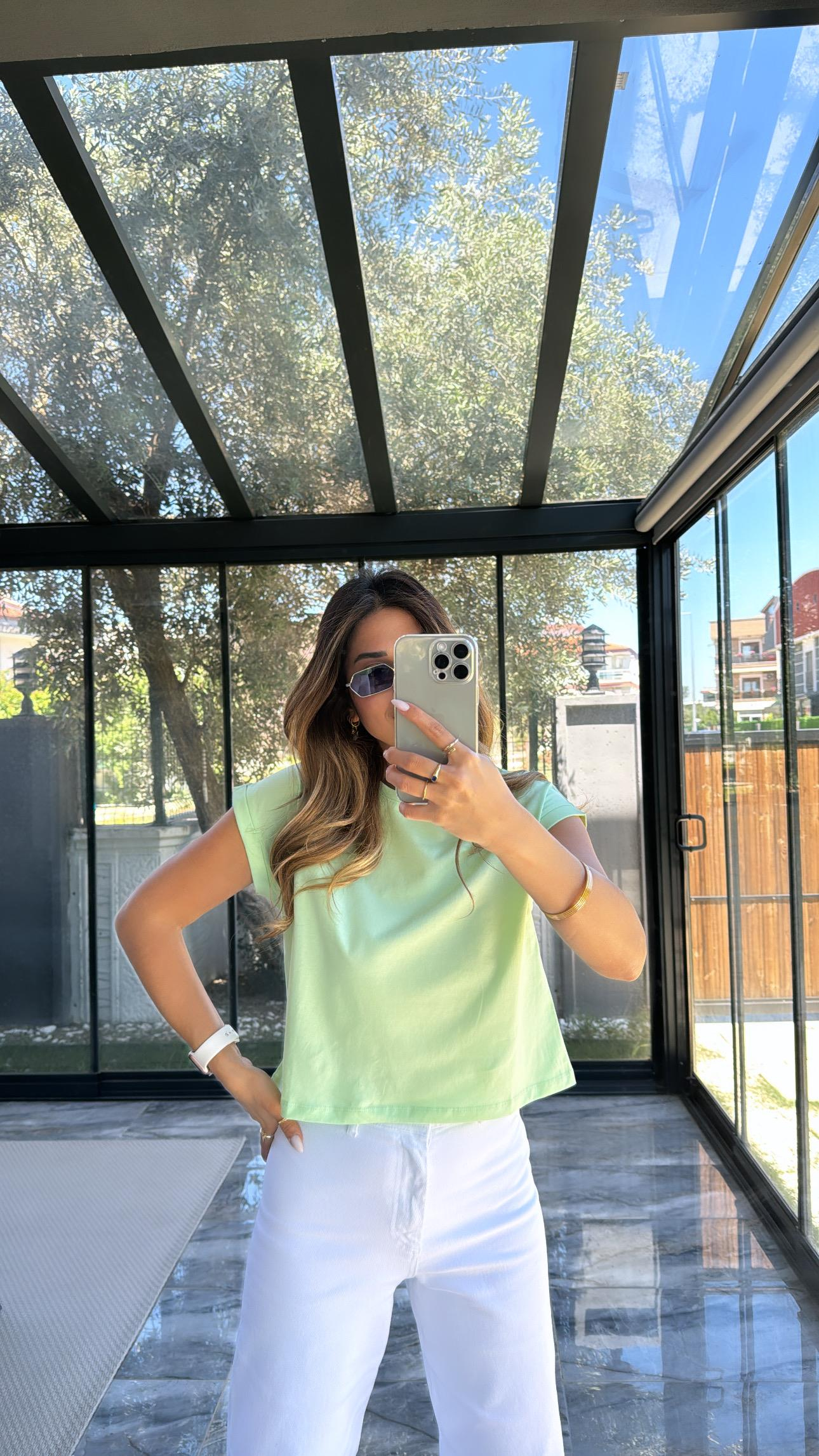 Mint Duble Kol Basic Tshirt