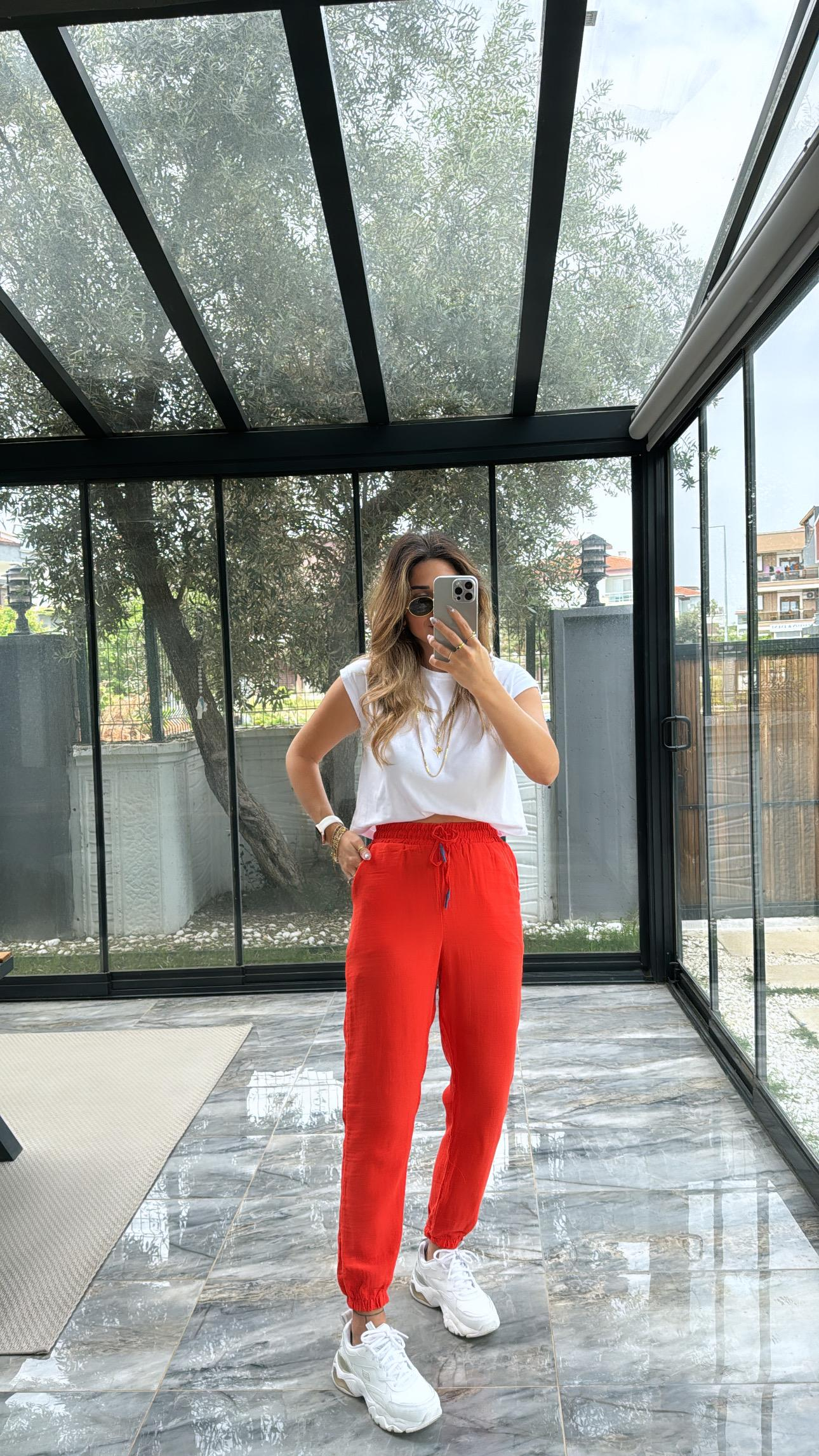 Narçiçeği Müslin Pantolon