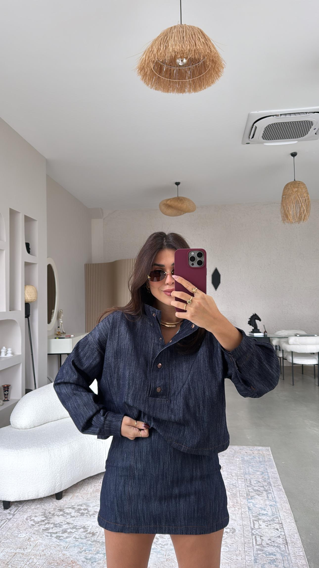 Premium Jean Anorak Sweatshirt