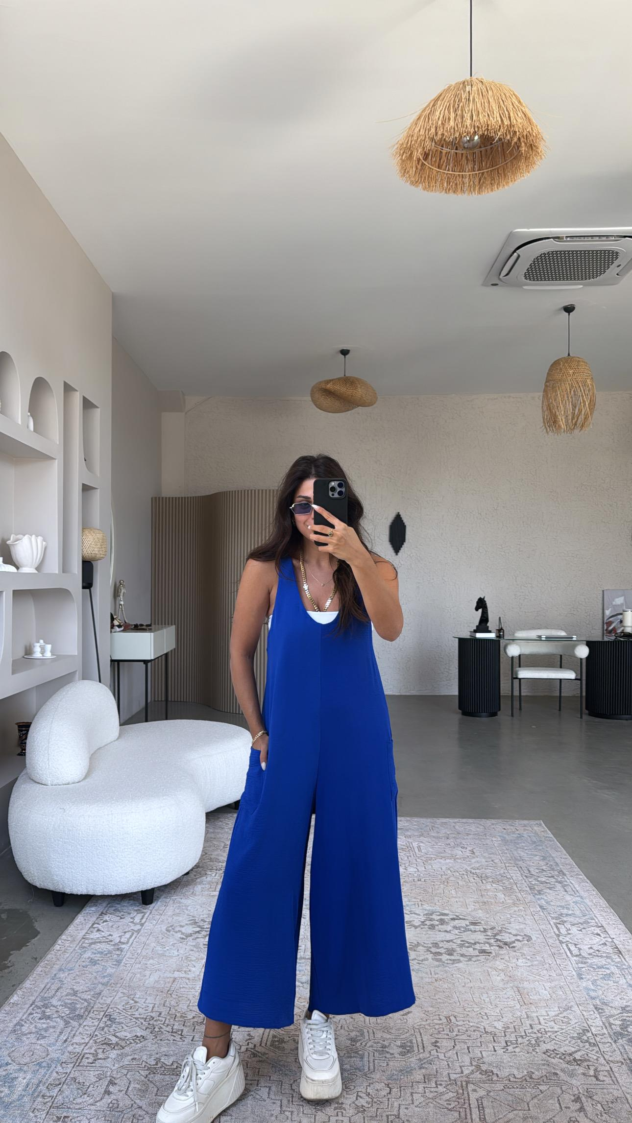 Saks Mavi Bahçıvan Tulum