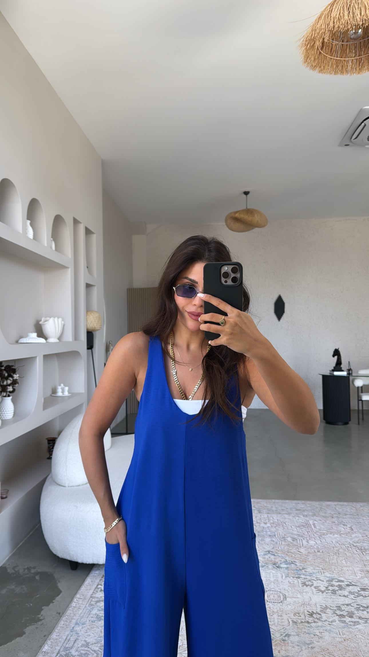 Saks Mavi Bahçıvan Tulum