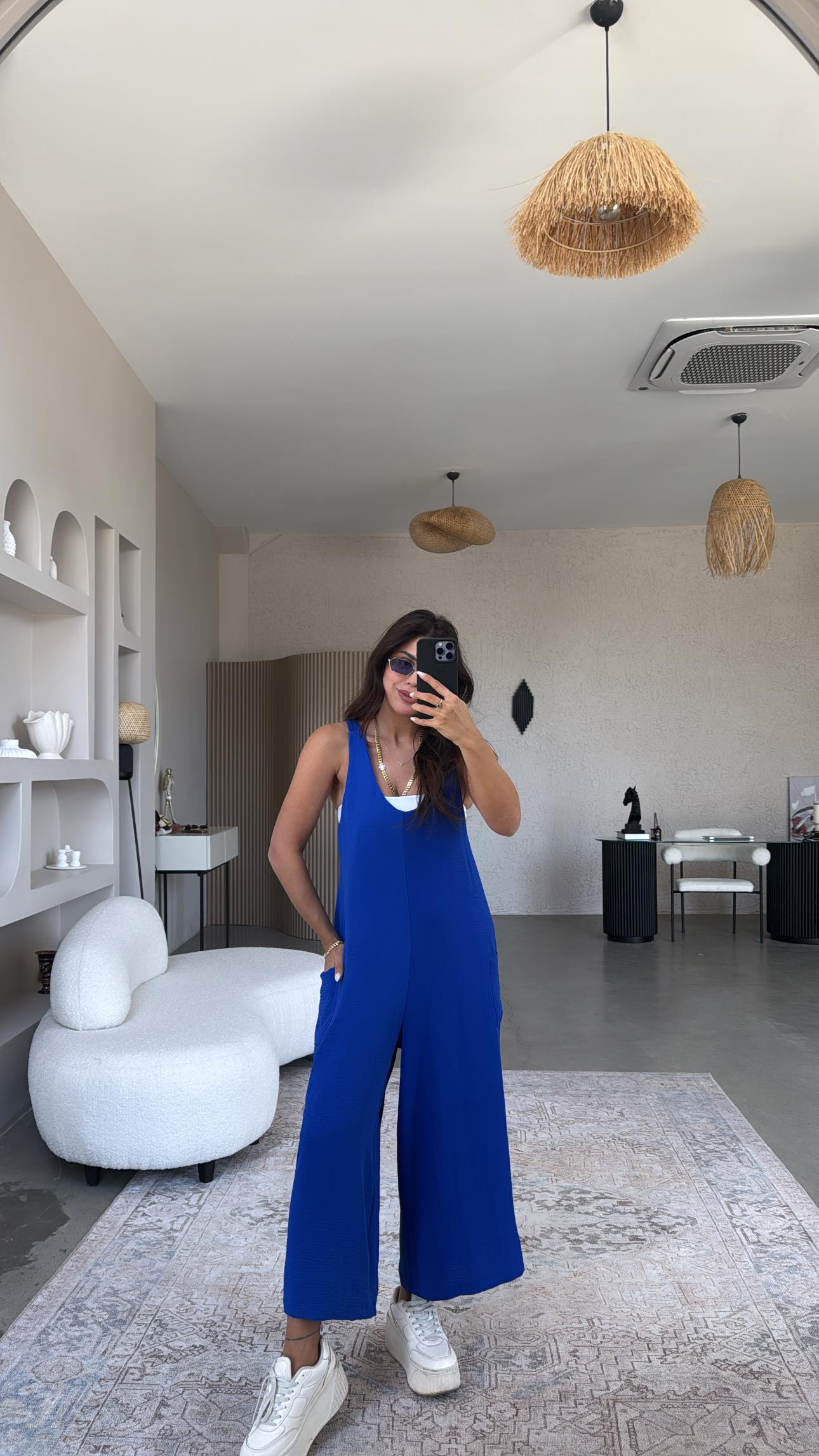 Saks Mavi Bahçıvan Tulum