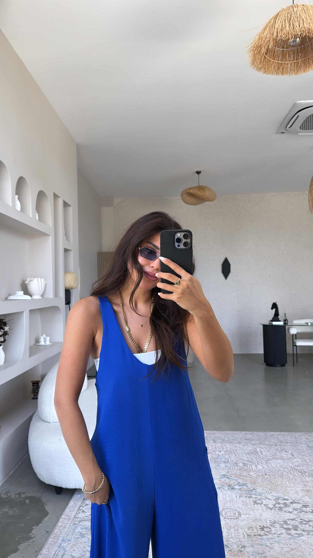 Saks Mavi Bahçıvan Tulum