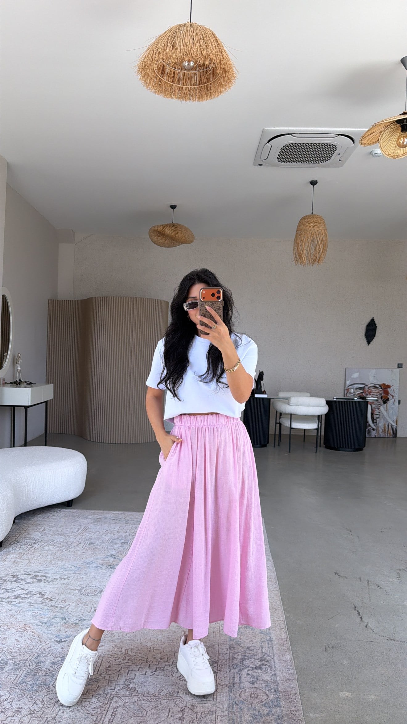 Şeker Pembe Çilek Kiloş Etek