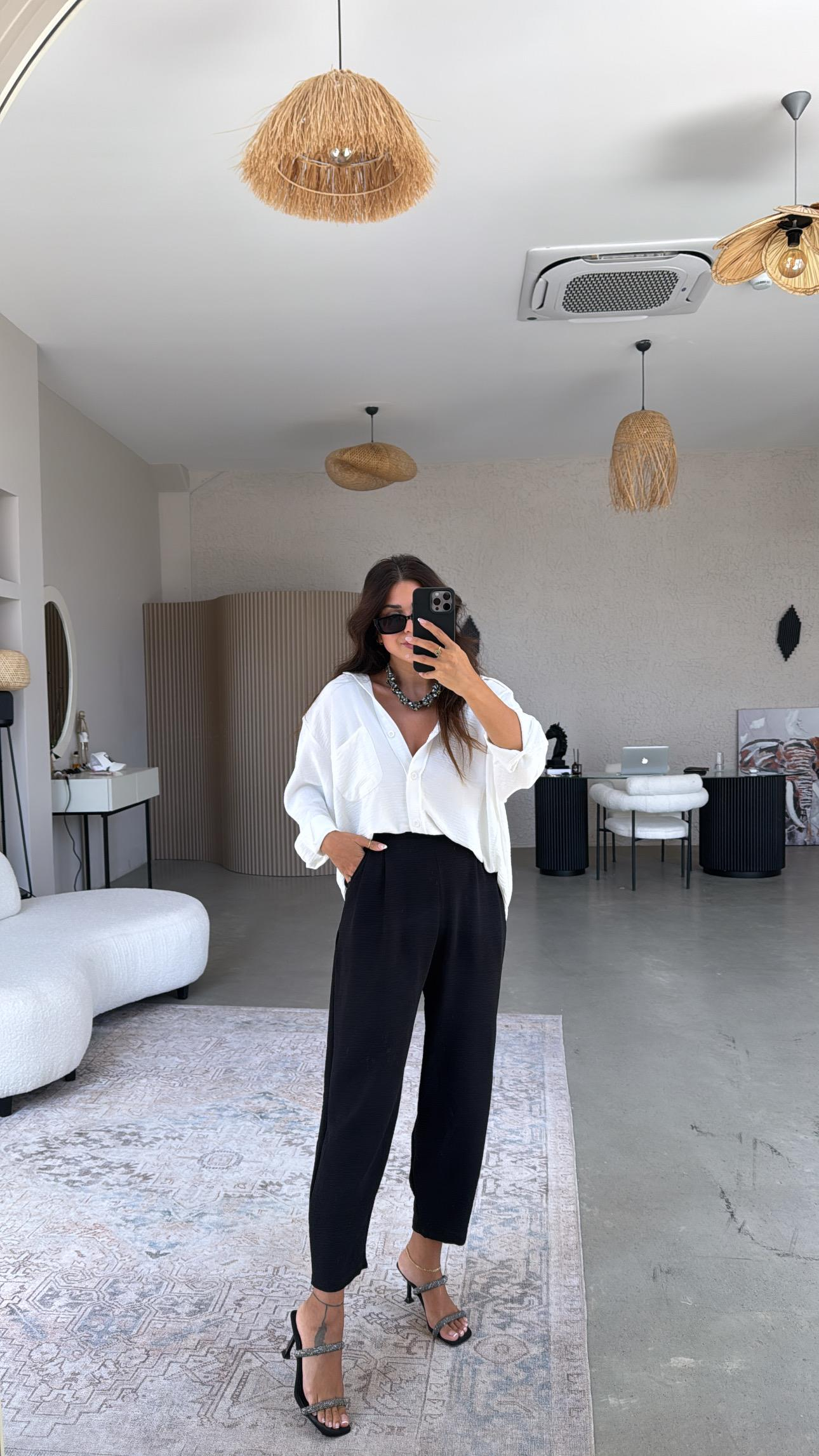 Siyah Aerobin Harem Pantolon