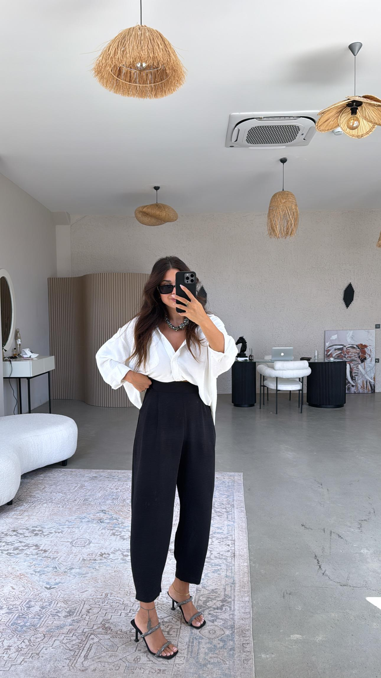 Siyah Aerobin Harem Pantolon