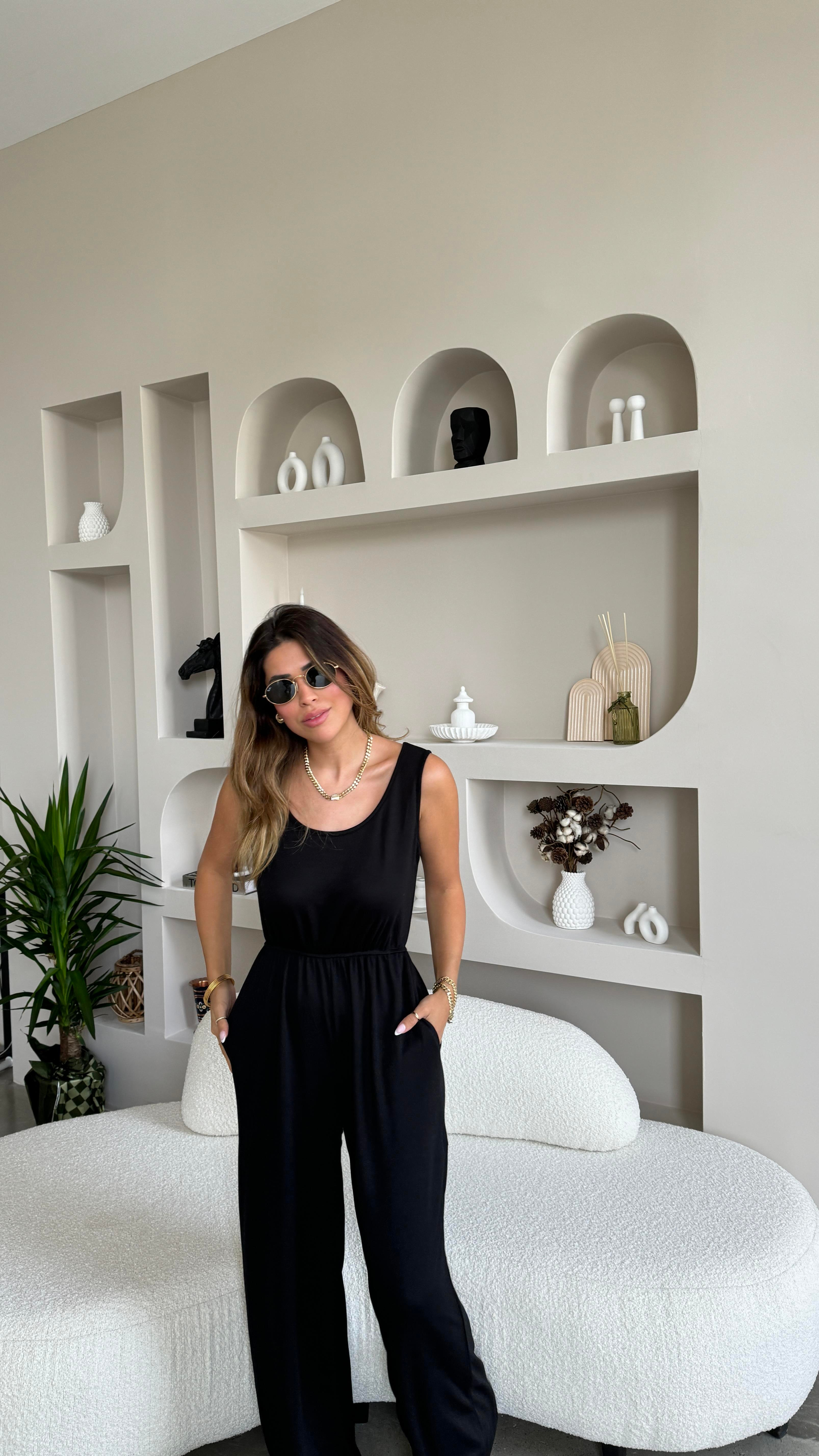 Siyah Basic Modal Tulum