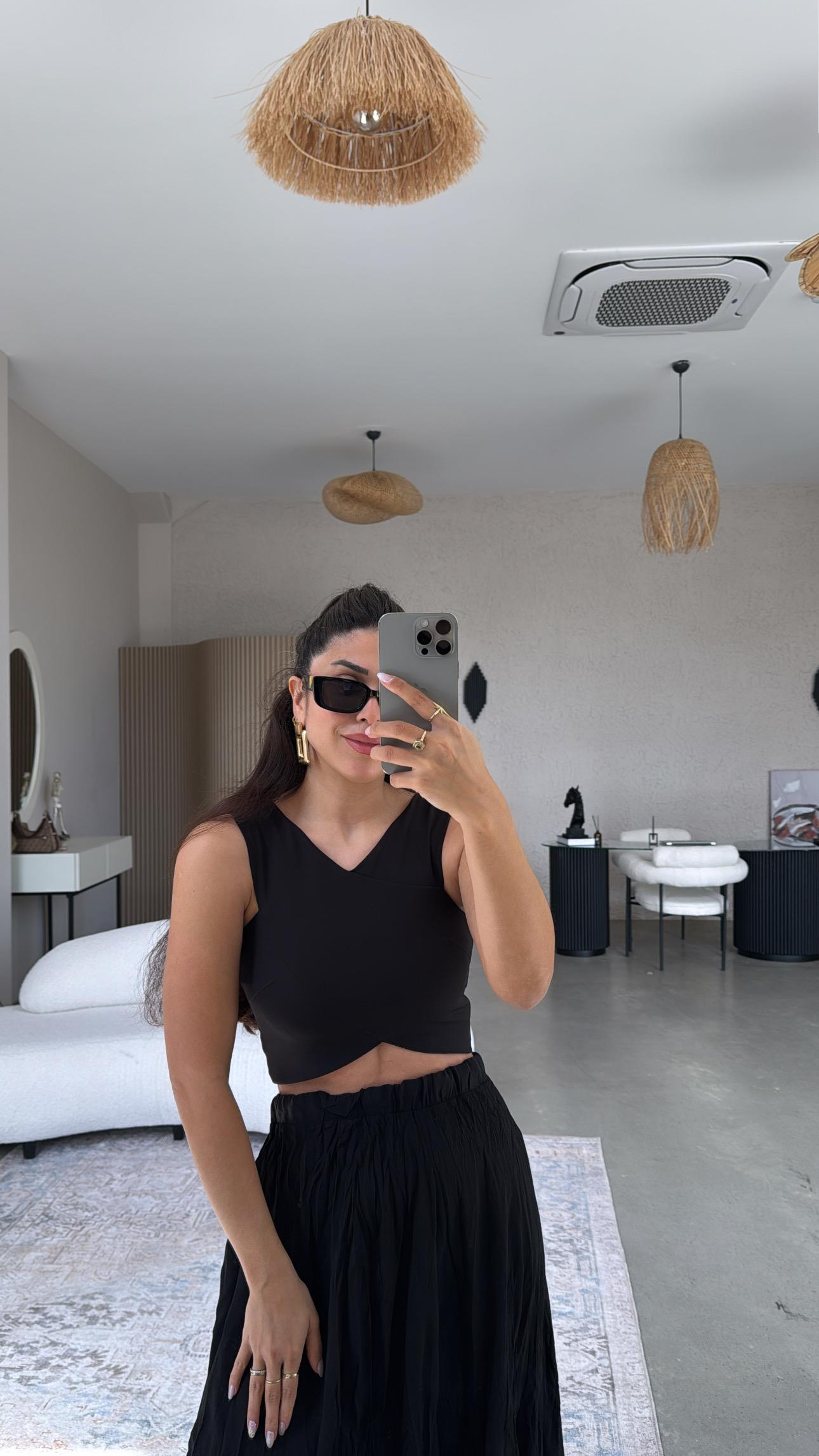 Siyah Çapraz Askı Büstiyer